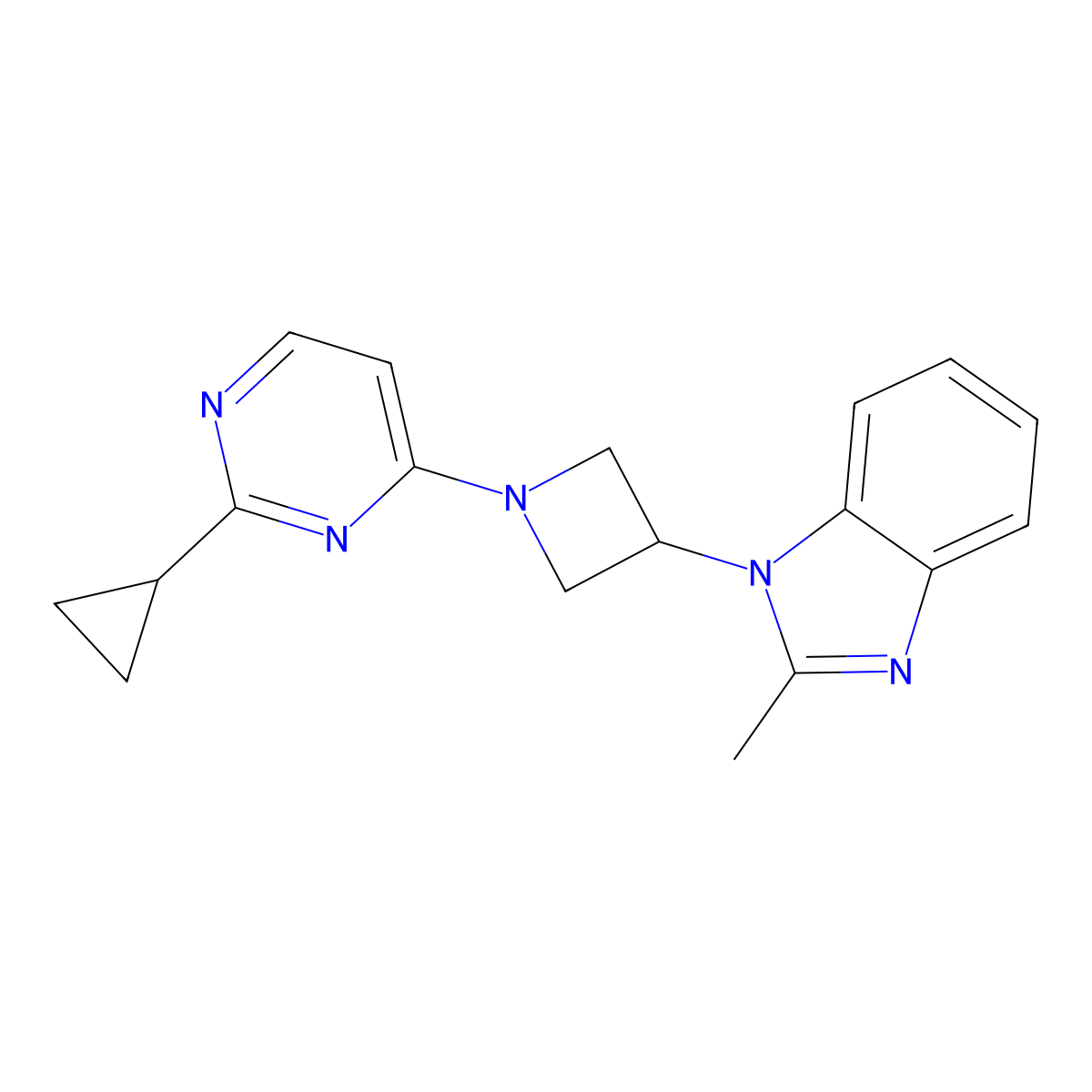 1-[1-(2-cyclopropylpyrimidin-4-yl)azetidin-3-yl]-2-methyl-1H-1,3-benzodiazole molecular structure, CAS 2380079-59-2