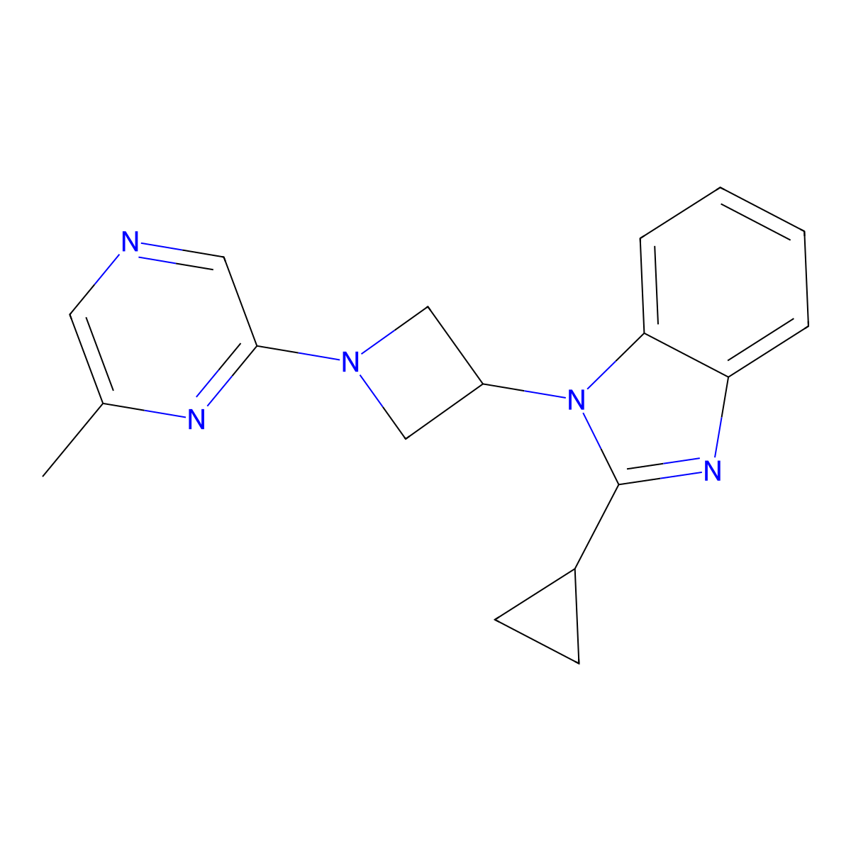 2-cyclopropyl-1-[1-(6-methylpyrazin-2-yl)azetidin-3-yl]-1H-1,3-benzodiazole molecular structure, CAS 2380079-62-7