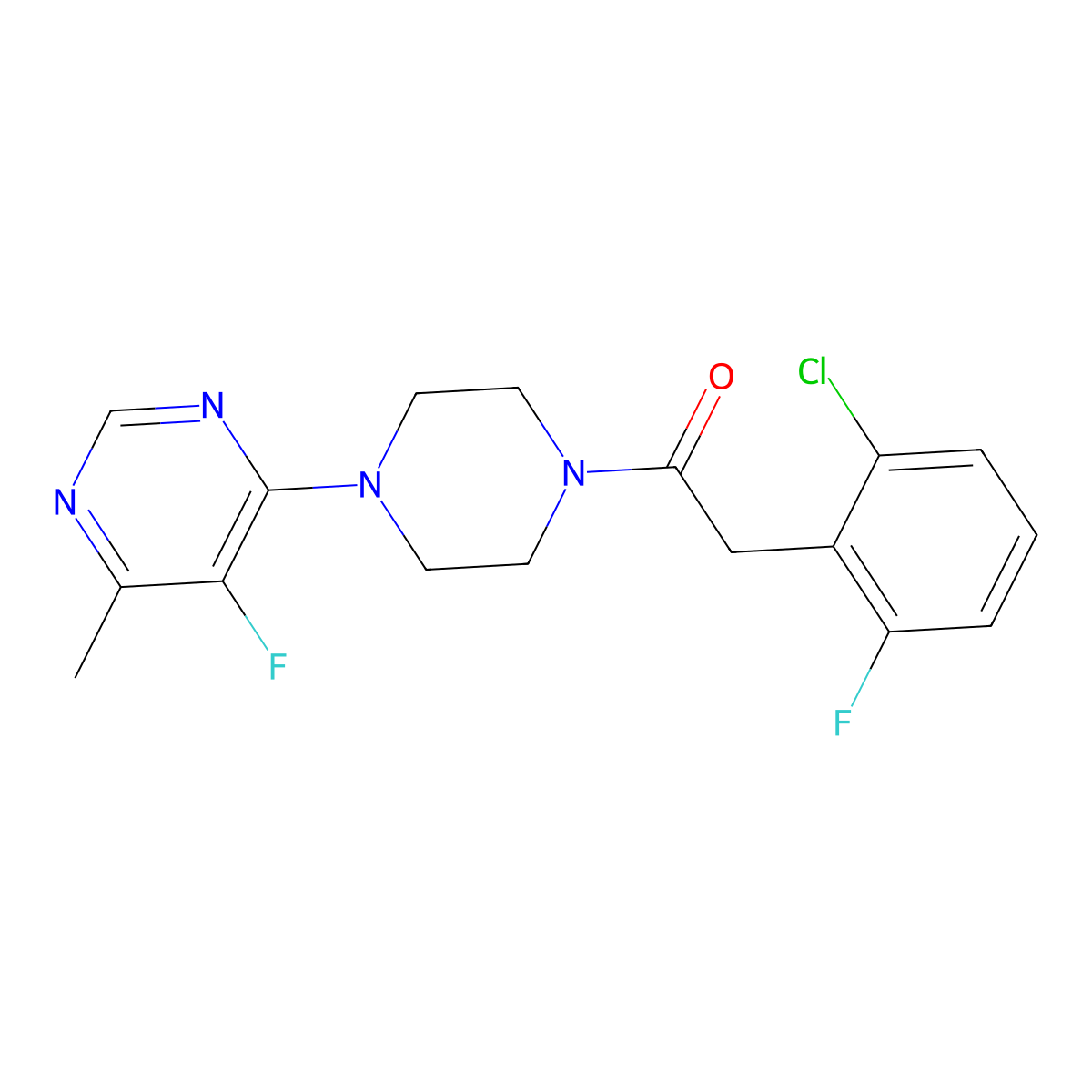 2-(2-Chloro-6-fluorophenyl)-1-[4-(5-fluoro-6-methylpyrimidin-4-yl)piperazin-1-yl]ethan-1-one molecular structure, CAS 2380079-65-0