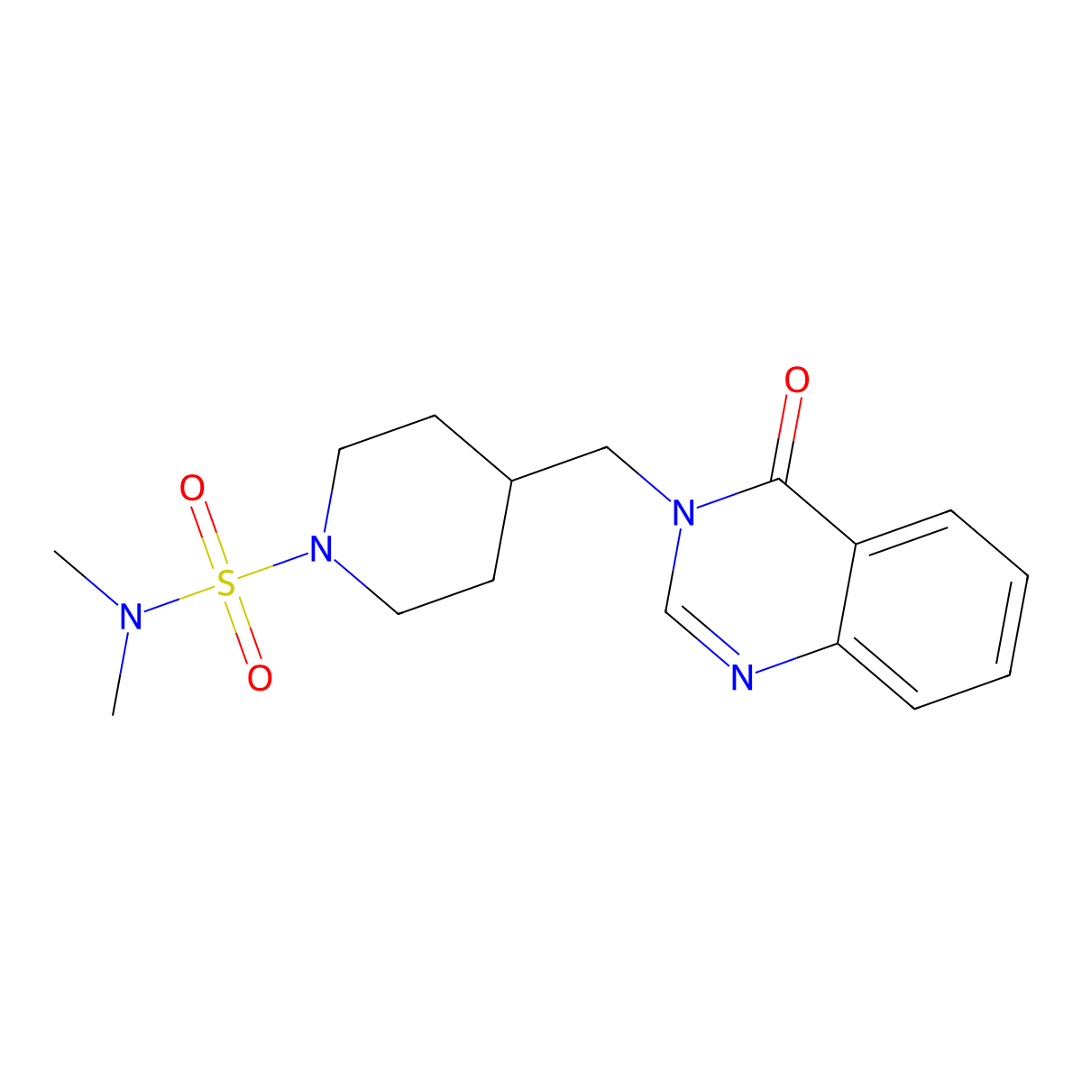 N,N-dimethyl-4-[(4-oxo-3,4-dihydroquinazolin-3-yl)methyl]piperidine-1-sulfonamide molecular structure, CAS 2380079-85-4
