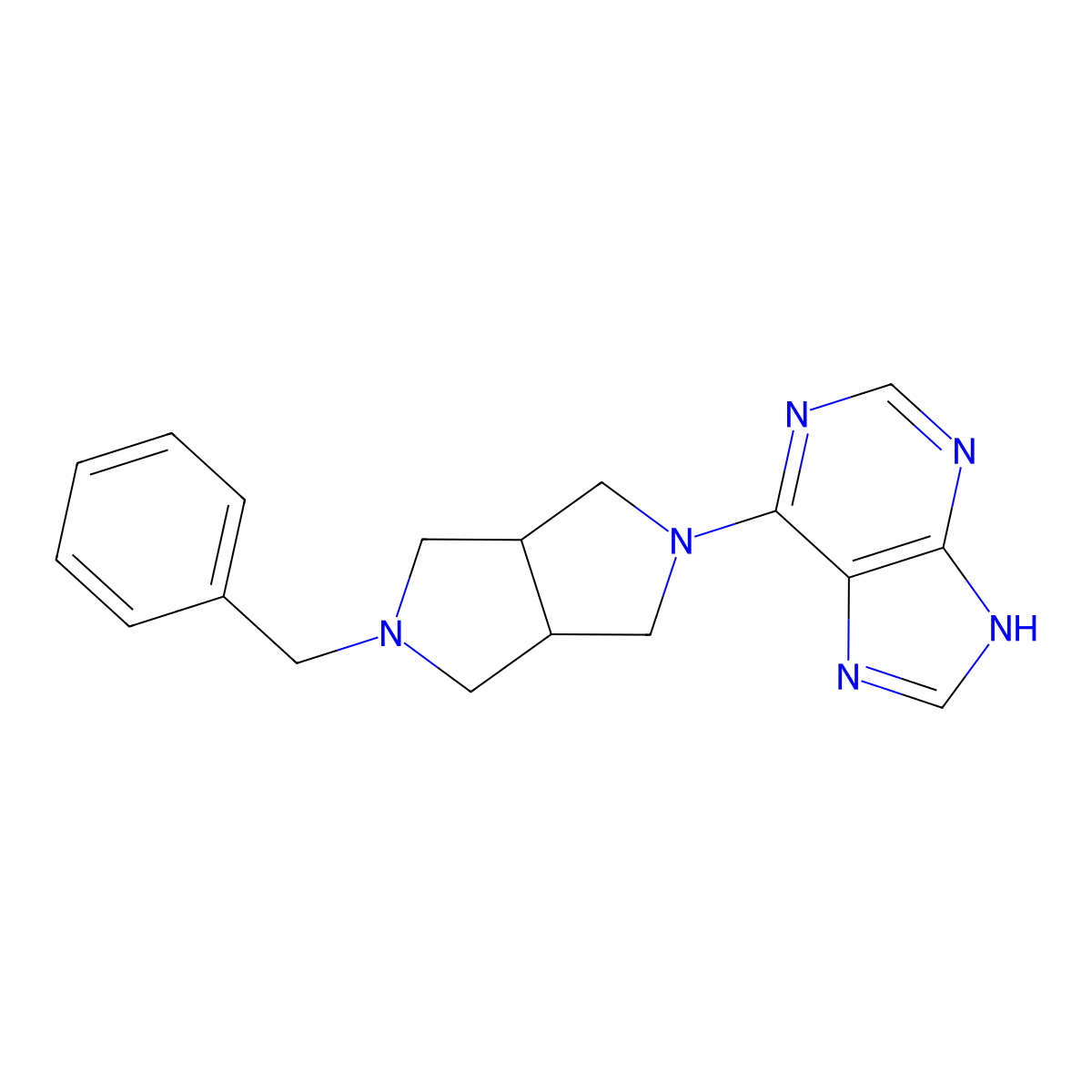 6-{5-benzyl-octahydropyrrolo[3,4-c]pyrrol-2-yl}-9H-purine molecular structure, CAS 2380079-90-1
