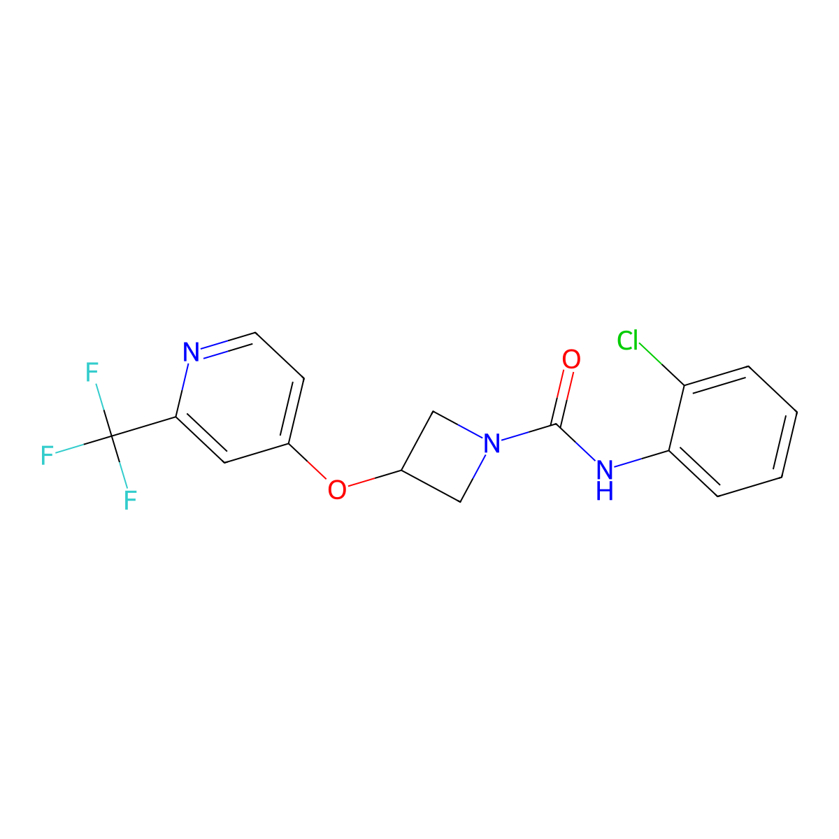 N-(2-chlorophenyl)-3-{[2-(trifluoromethyl)pyridin-4-yl]oxy}azetidine-1-carboxamide molecular structure, CAS 2380079-95-6
