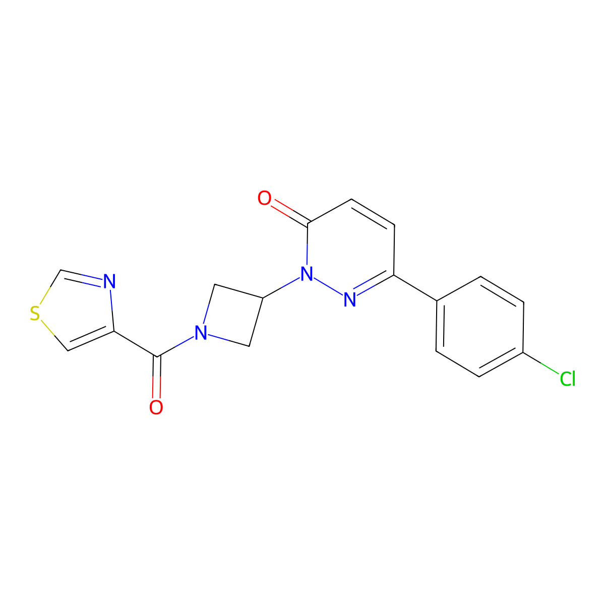 6-(4-Chlorophenyl)-2-[1-(1,3-thiazole-4-carbonyl)azetidin-3-yl]-2,3-dihydropyridazin-3-one molecular structure, CAS 2380079-99-0