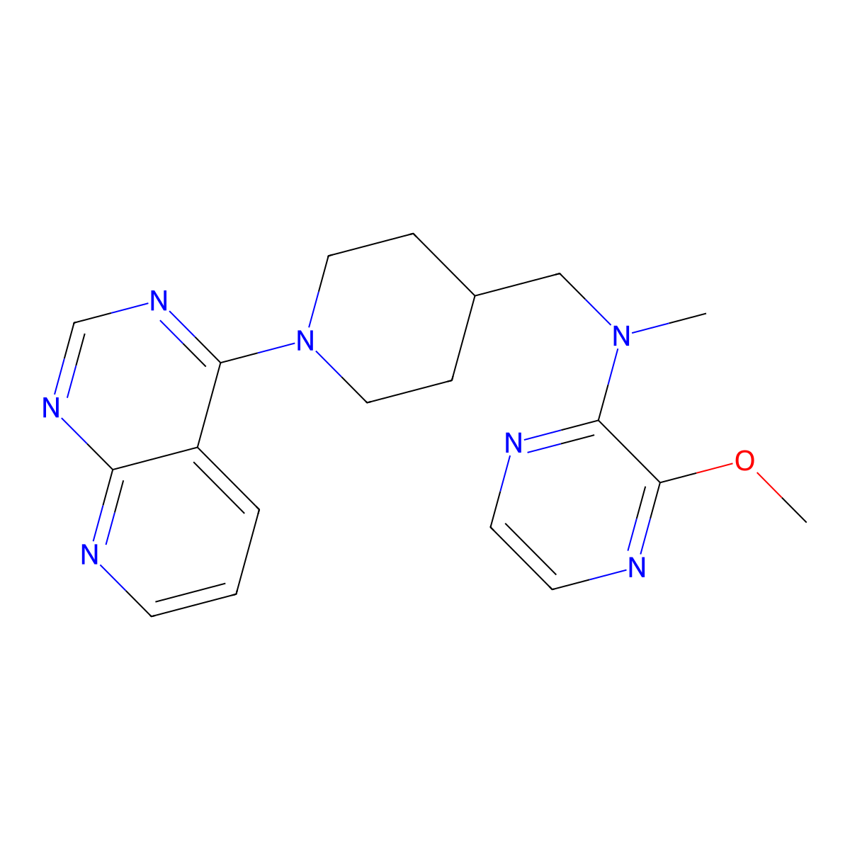 3-methoxy-N-methyl-N-[(1-{pyrido[2,3-d]pyrimidin-4-yl}piperidin-4-yl)methyl]pyrazin-2-amine molecular structure, CAS 2380080-01-1