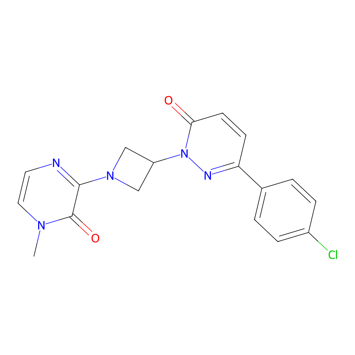 6-(4-Chlorophenyl)-2-[1-(4-methyl-3-oxo-3,4-dihydropyrazin-2-yl)azetidin-3-yl]-2,3-dihydropyridazin-3-one molecular structure, CAS 2380080-02-2