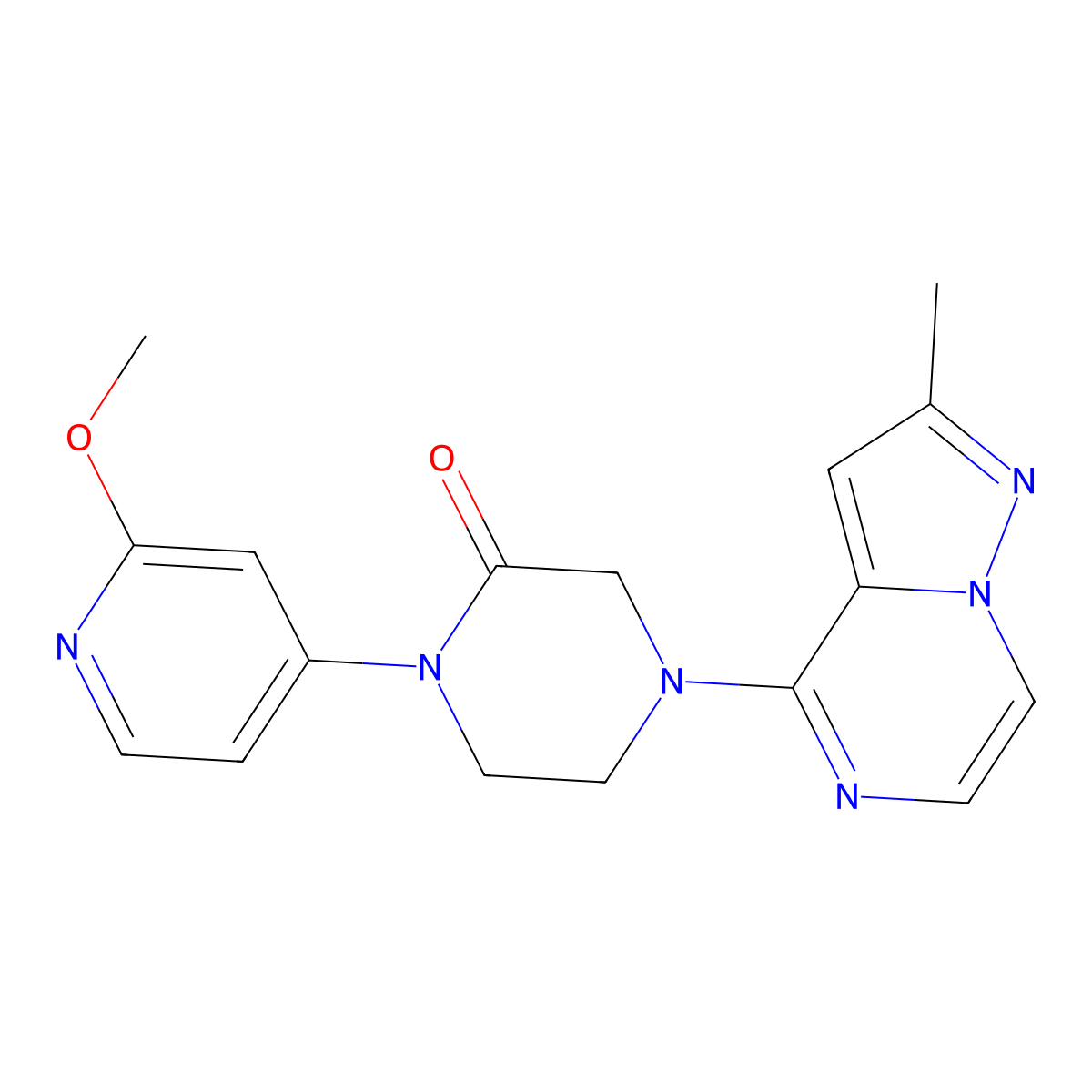1-(2-Methoxypyridin-4-yl)-4-{2-methylpyrazolo[1,5-a]pyrazin-4-yl}piperazin-2-one molecular structure, CAS 2380080-10-2