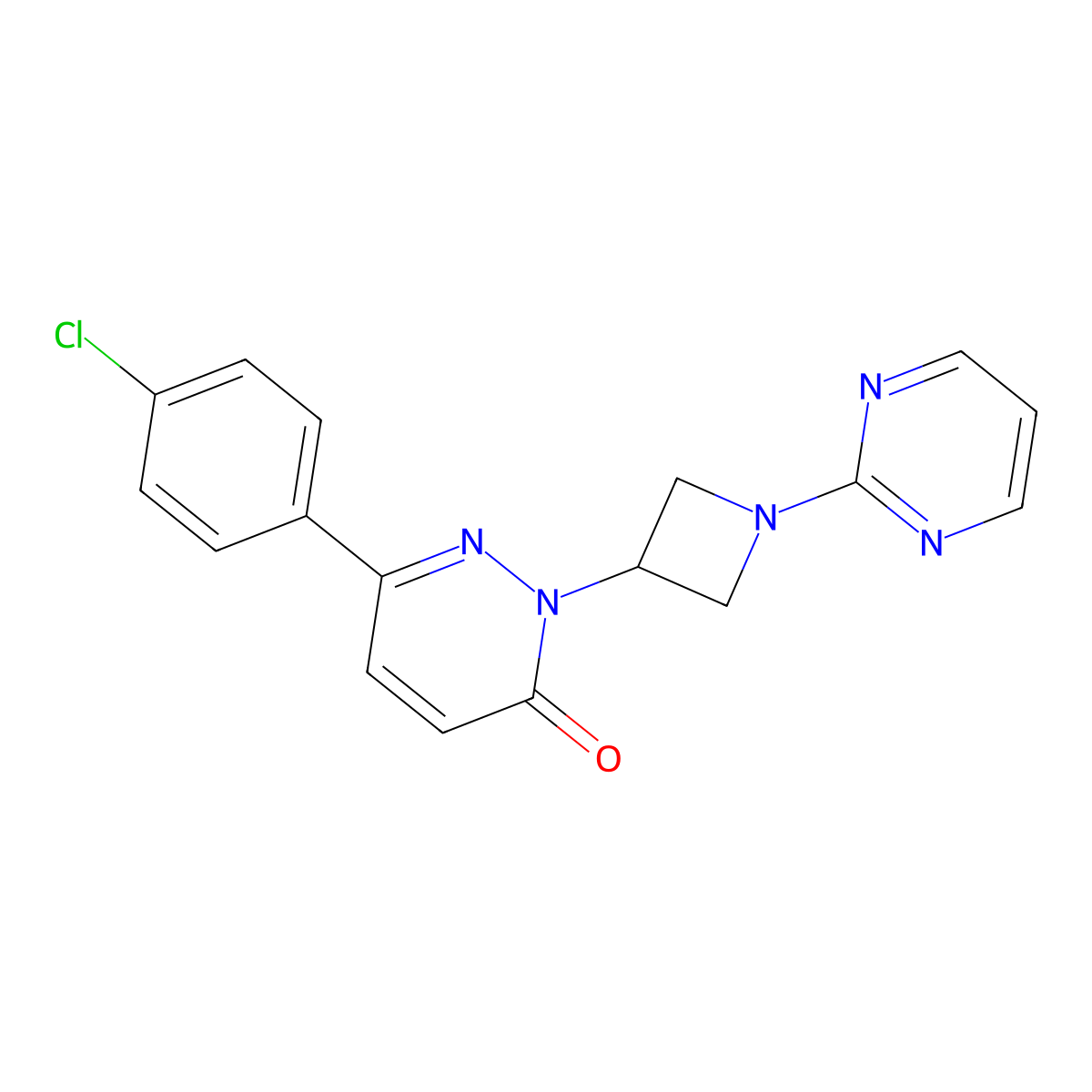 6-(4-Chlorophenyl)-2-[1-(pyrimidin-2-yl)azetidin-3-yl]-2,3-dihydropyridazin-3-one molecular structure, CAS 2380080-13-5