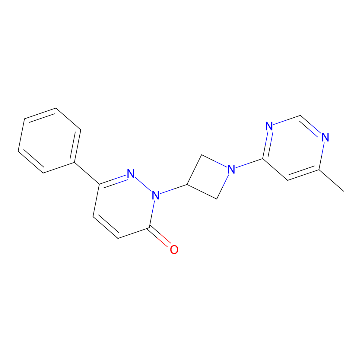 2-[1-(6-Methylpyrimidin-4-yl)azetidin-3-yl]-6-phenyl-2,3-dihydropyridazin-3-one molecular structure, CAS 2380080-15-7