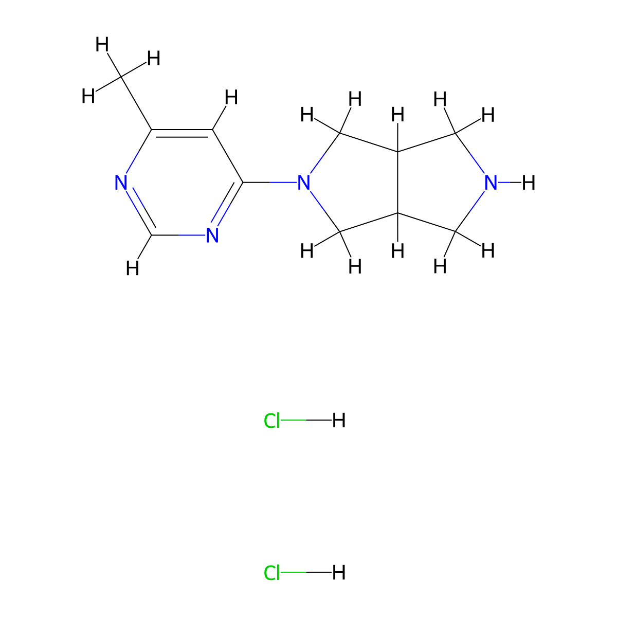 4-Methyl-6-{octahydropyrrolo[3,4-c]pyrrol-2-yl}pyrimidine dihydrochloride molecular structure, CAS 2380080-17-9