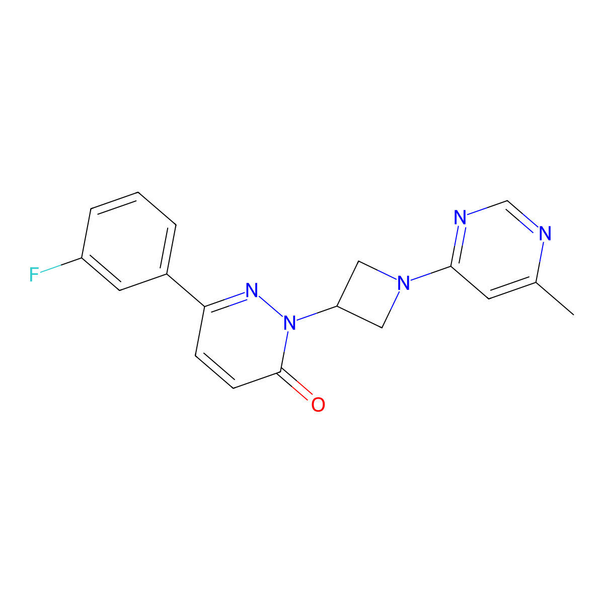 6-(3-Fluorophenyl)-2-[1-(6-methylpyrimidin-4-yl)azetidin-3-yl]-2,3-dihydropyridazin-3-one molecular structure, CAS 2380080-18-0