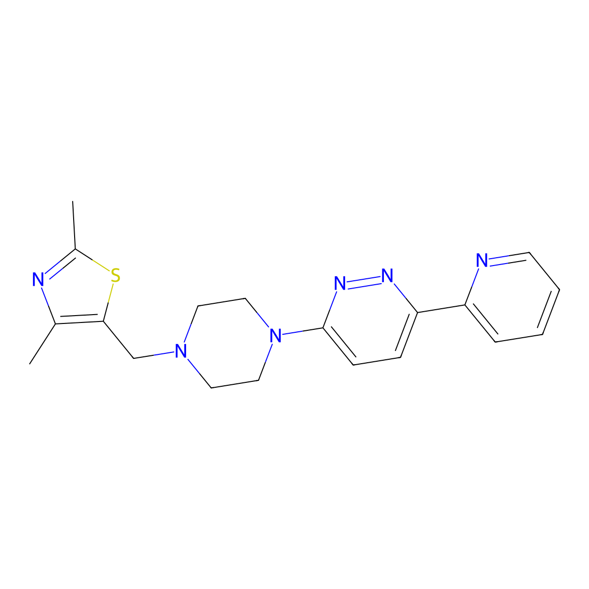 3-{4-[(2,4-Dimethyl-1,3-thiazol-5-yl)methyl]piperazin-1-yl}-6-(pyridin-2-yl)pyridazine molecular structure, CAS 2380080-31-7