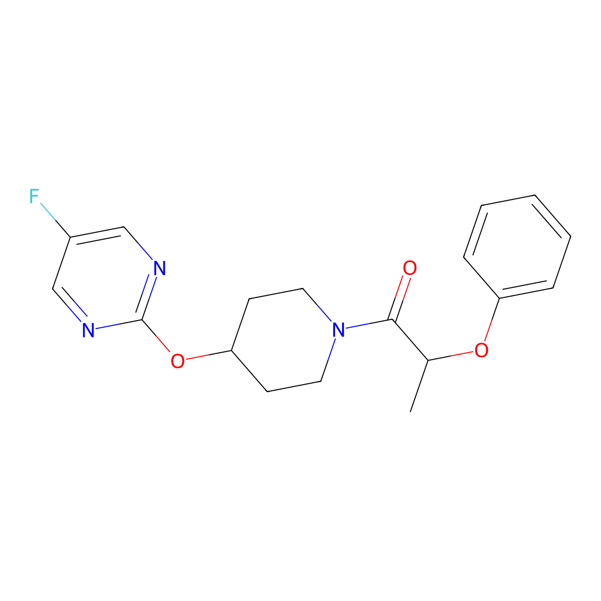 1-{4-[(5-Fluoropyrimidin-2-yl)oxy]piperidin-1-yl}-2-phenoxypropan-1-one molecular structure, CAS 2380080-33-9