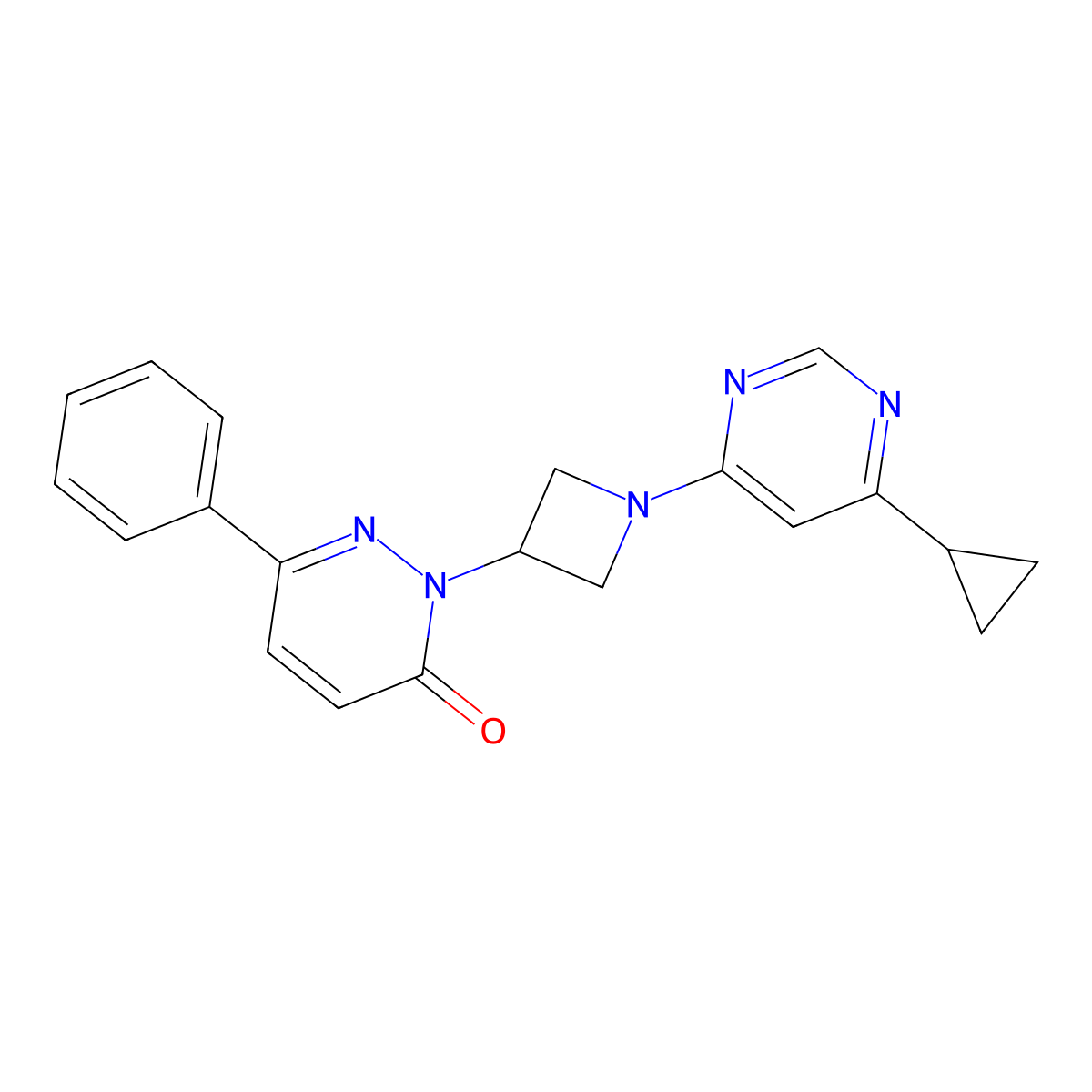 2-[1-(6-Cyclopropylpyrimidin-4-yl)azetidin-3-yl]-6-phenyl-2,3-dihydropyridazin-3-one molecular structure, CAS 2380080-47-5