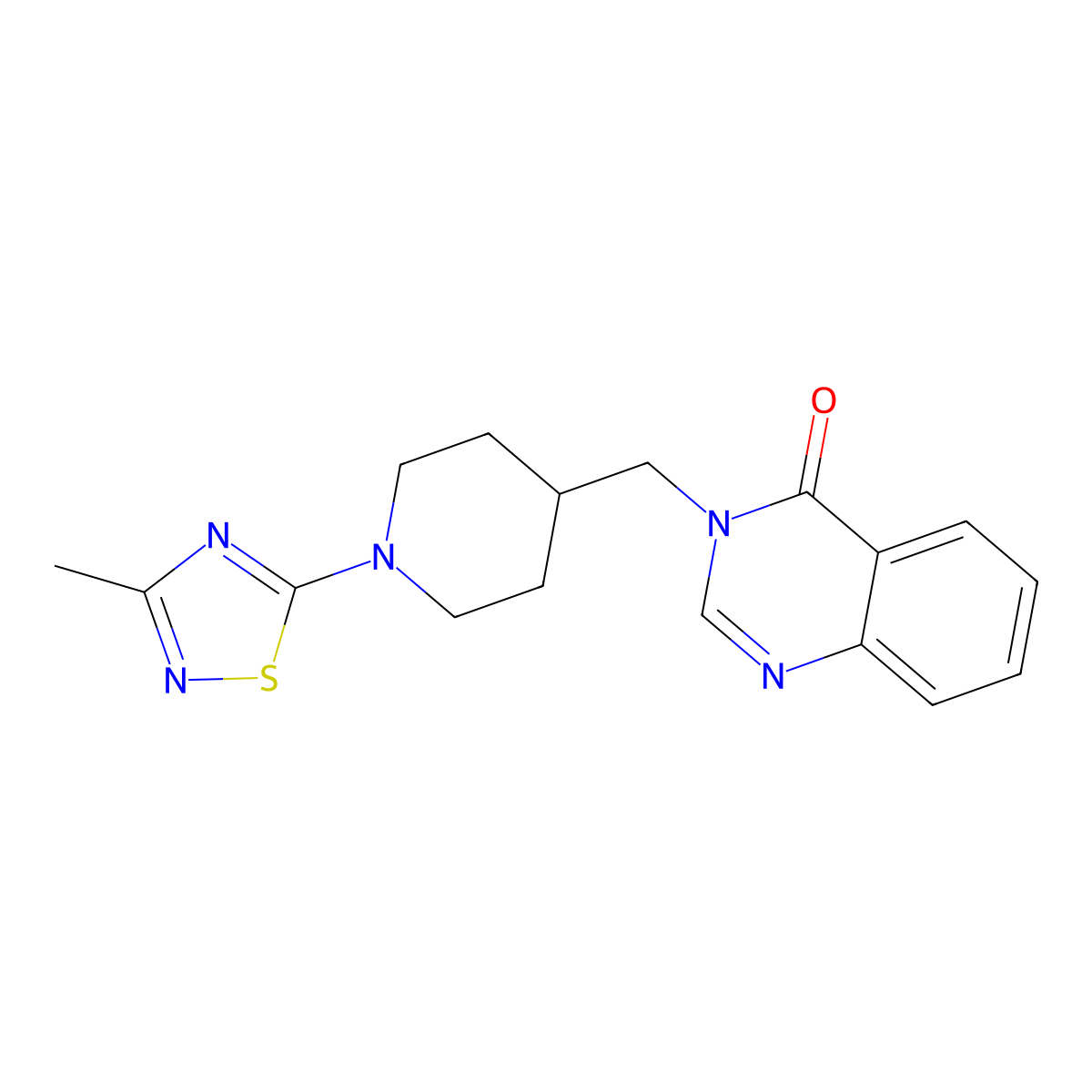 3-{[1-(3-Methyl-1,2,4-thiadiazol-5-yl)piperidin-4-yl]methyl}-3,4-dihydroquinazolin-4-one molecular structure, CAS 2380080-48-6