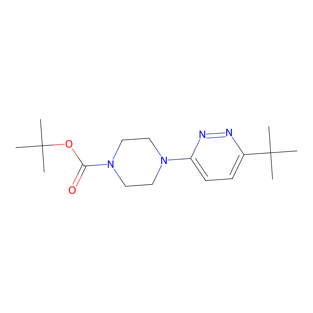 Tert-butyl 4-(6-tert-butylpyridazin-3-yl)piperazine-1-carboxylate molecular structure, CAS 2380080-49-7