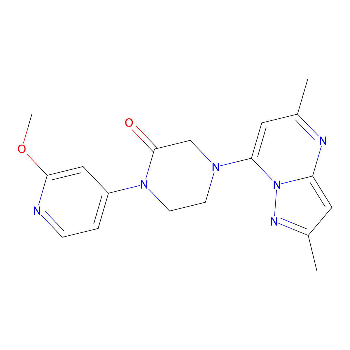 4-{2,5-Dimethylpyrazolo[1,5-a]pyrimidin-7-yl}-1-(2-methoxypyridin-4-yl)piperazin-2-one molecular structure, CAS 2380080-55-5