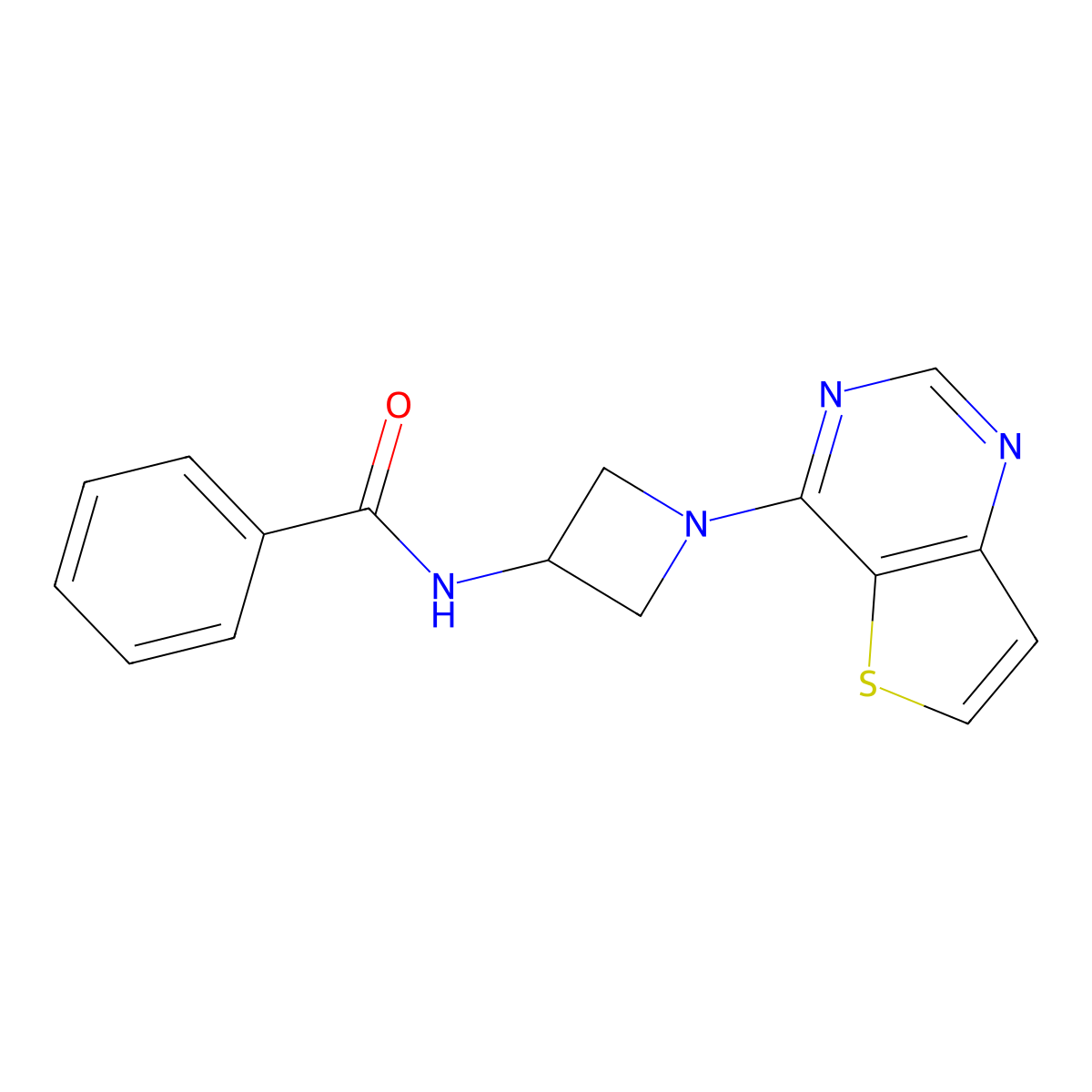 N-(1-{thieno[3,2-d]pyrimidin-4-yl}azetidin-3-yl)benzamide molecular structure, CAS 2380080-58-8