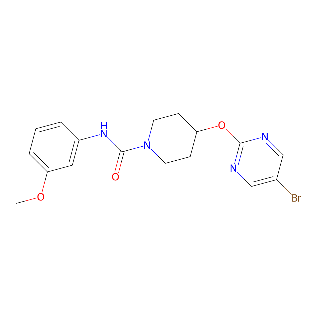 4-[(5-bromopyrimidin-2-yl)oxy]-N-(3-methoxyphenyl)piperidine-1-carboxamide molecular structure, CAS 2380080-61-3