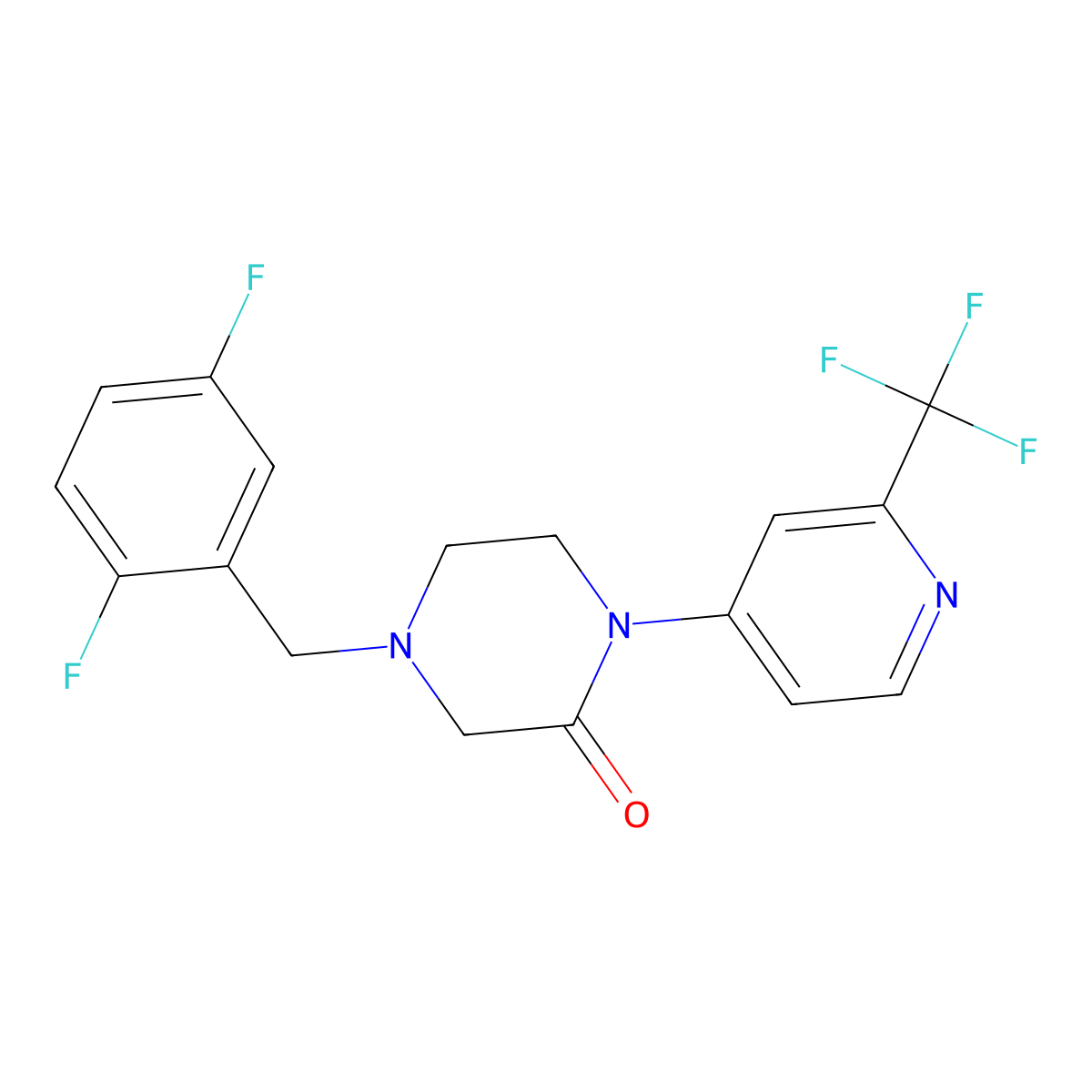 4-[(2,5-Difluorophenyl)methyl]-1-[2-(trifluoromethyl)pyridin-4-yl]piperazin-2-one molecular structure, CAS 2380080-65-7