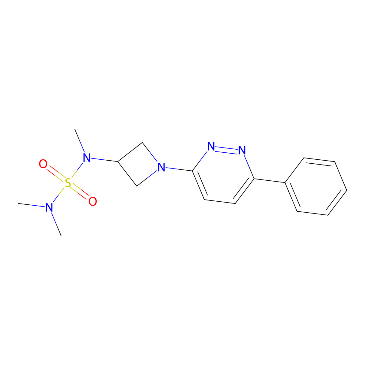 Dimethyl({methyl[1-(6-phenylpyridazin-3-yl)azetidin-3-yl]sulfamoyl})amine molecular structure, CAS 2380080-68-0