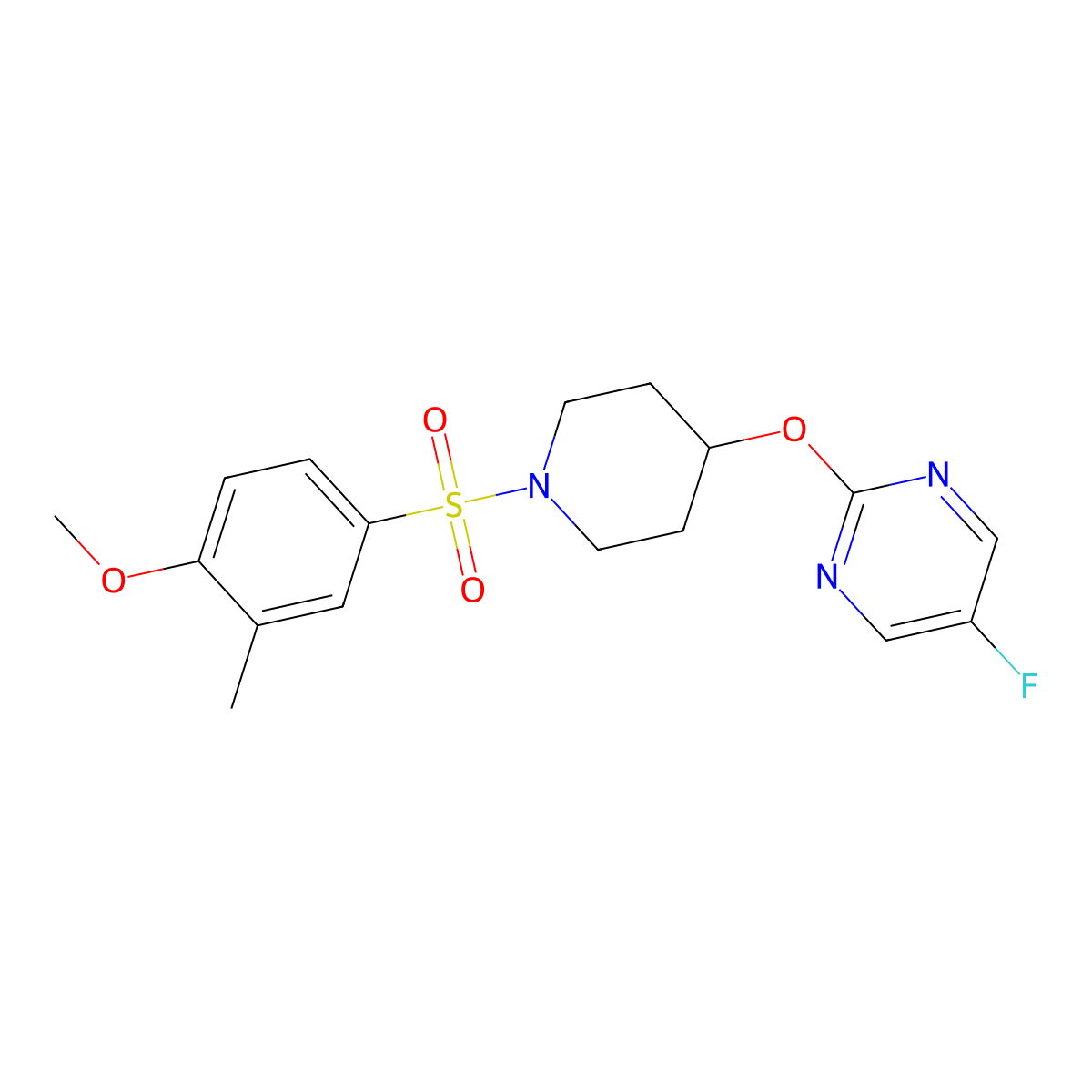 5-Fluoro-2-{[1-(4-methoxy-3-methylbenzenesulfonyl)piperidin-4-yl]oxy}pyrimidine molecular structure, CAS 2380080-72-6