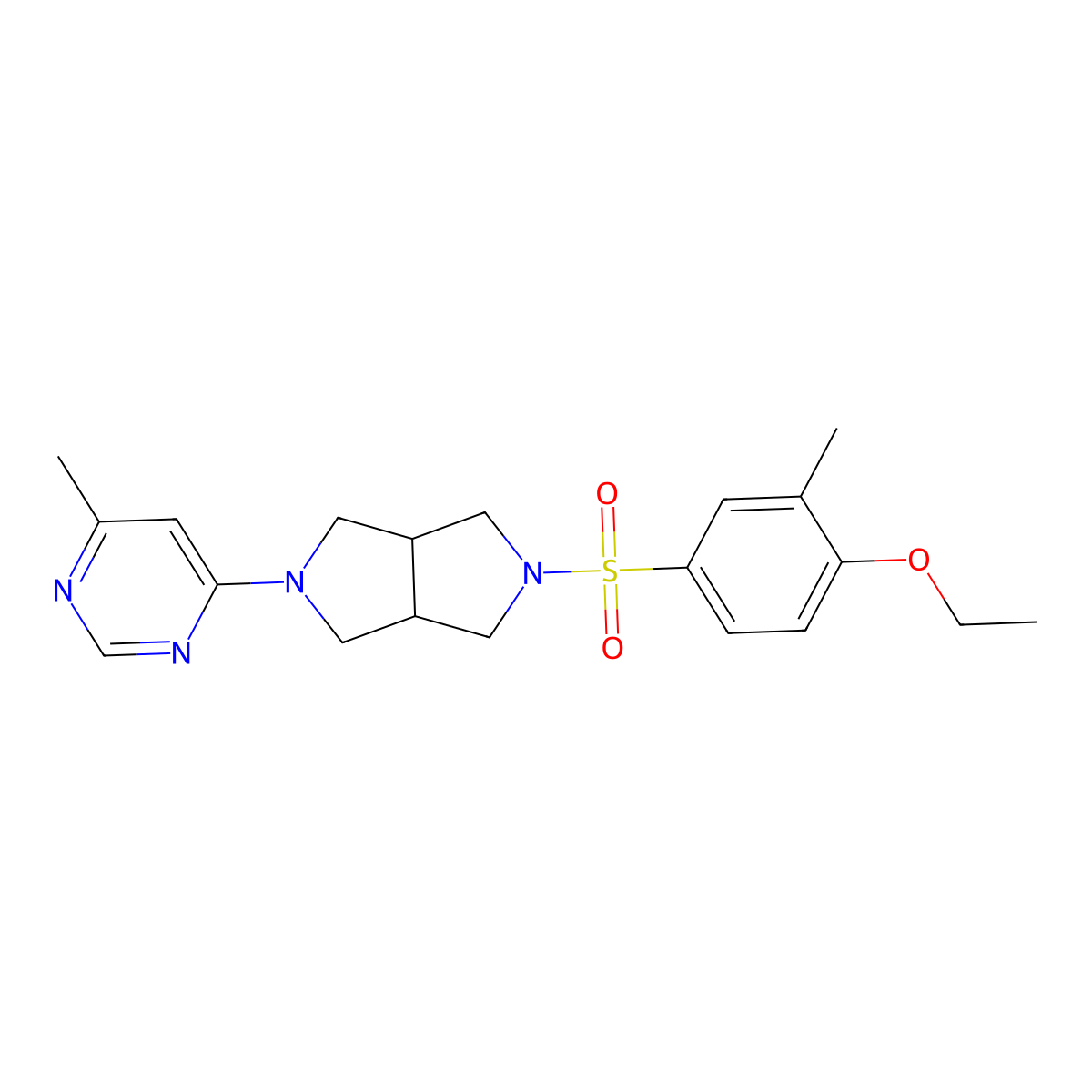 4-[5-(4-Ethoxy-3-methylbenzenesulfonyl)-octahydropyrrolo[3,4-c]pyrrol-2-yl]-6-methylpyrimidine molecular structure, CAS 2380080-75-9