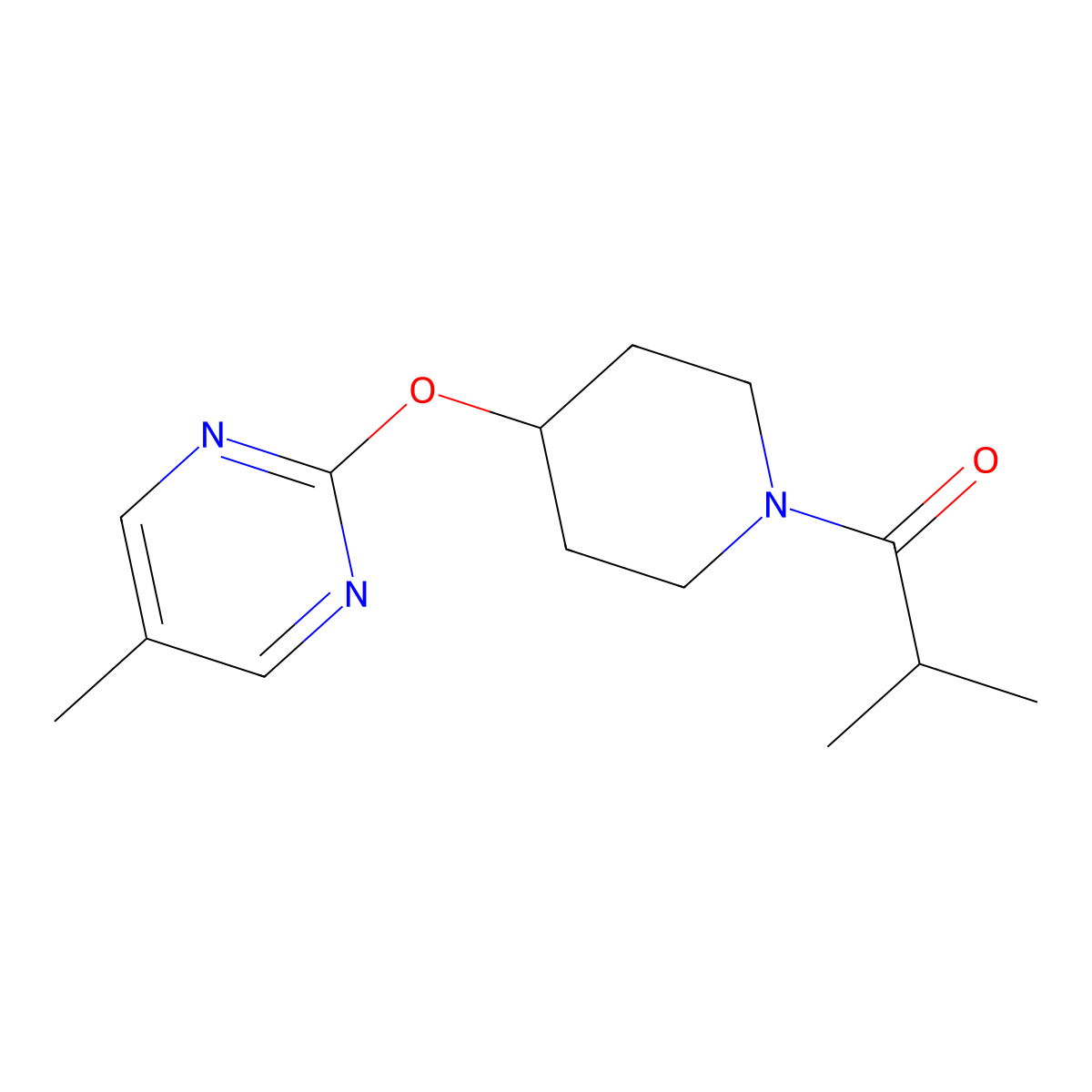 2-Methyl-1-{4-[(5-methylpyrimidin-2-yl)oxy]piperidin-1-yl}propan-1-one molecular structure, CAS 2380080-78-2