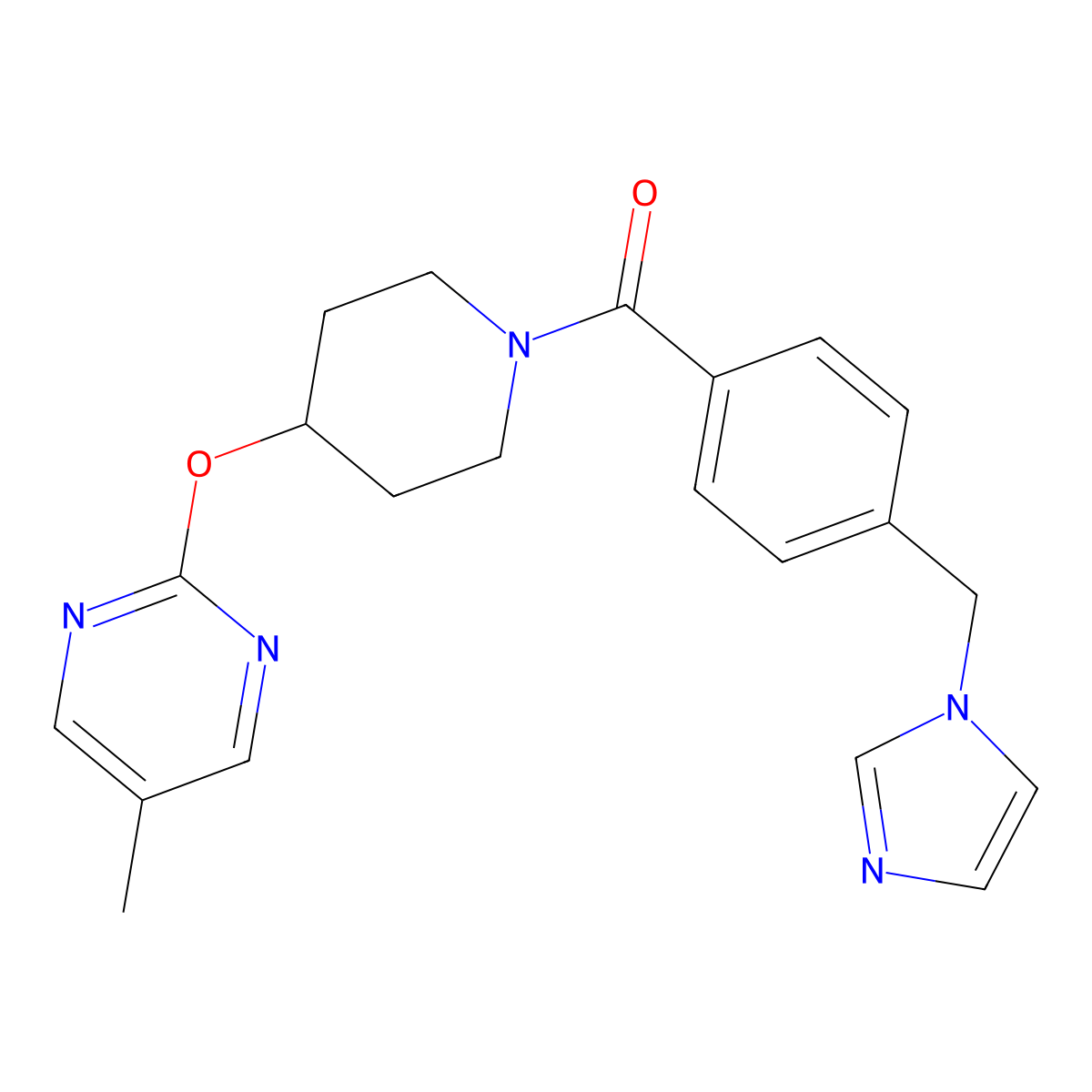 2-[(1-{4-[(1H-imidazol-1-yl)methyl]benzoyl}piperidin-4-yl)oxy]-5-methylpyrimidine molecular structure, CAS 2380080-82-8