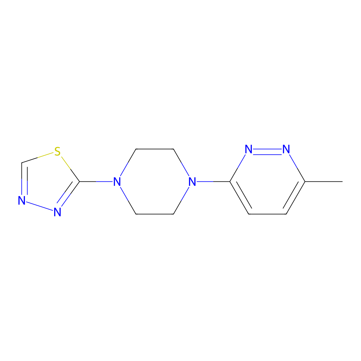 3-Methyl-6-[4-(1,3,4-thiadiazol-2-yl)piperazin-1-yl]pyridazine molecular structure, CAS 2380080-89-5