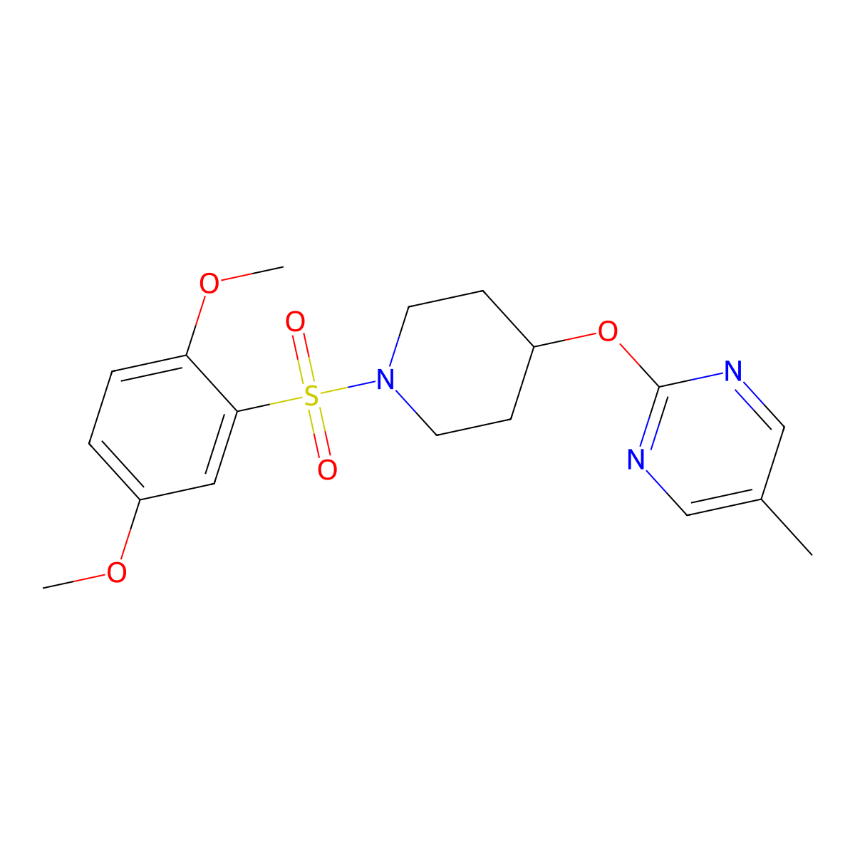 2-{[1-(2,5-Dimethoxybenzenesulfonyl)piperidin-4-yl]oxy}-5-methylpyrimidine molecular structure, CAS 2380080-92-0