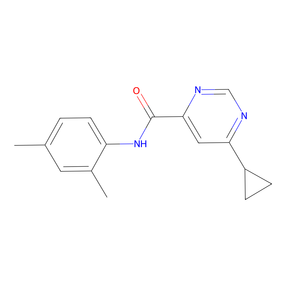 6-Cyclopropyl-N-(2,4-dimethylphenyl)pyrimidine-4-carboxamide molecular structure, CAS 2380081-03-6