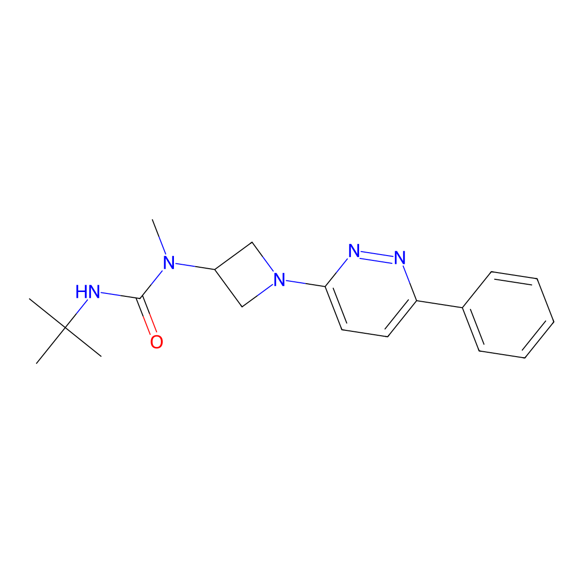 3-Tert-butyl-1-methyl-1-[1-(6-phenylpyridazin-3-yl)azetidin-3-yl]urea molecular structure, CAS 2380081-04-7