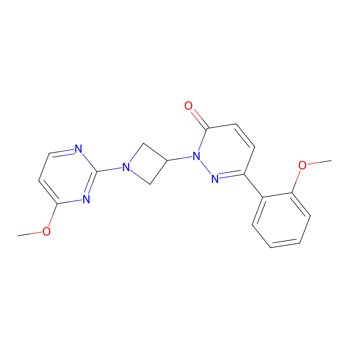 6-(2-Methoxyphenyl)-2-[1-(4-methoxypyrimidin-2-yl)azetidin-3-yl]-2,3-dihydropyridazin-3-one molecular structure, CAS 2380081-05-8