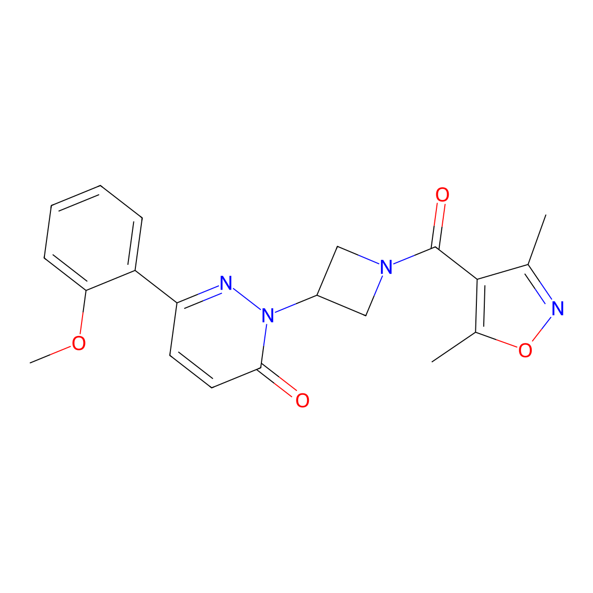 2-[1-(3,5-Dimethyl-1,2-oxazole-4-carbonyl)azetidin-3-yl]-6-(2-methoxyphenyl)-2,3-dihydropyridazin-3-one molecular structure, CAS 2380081-14-9