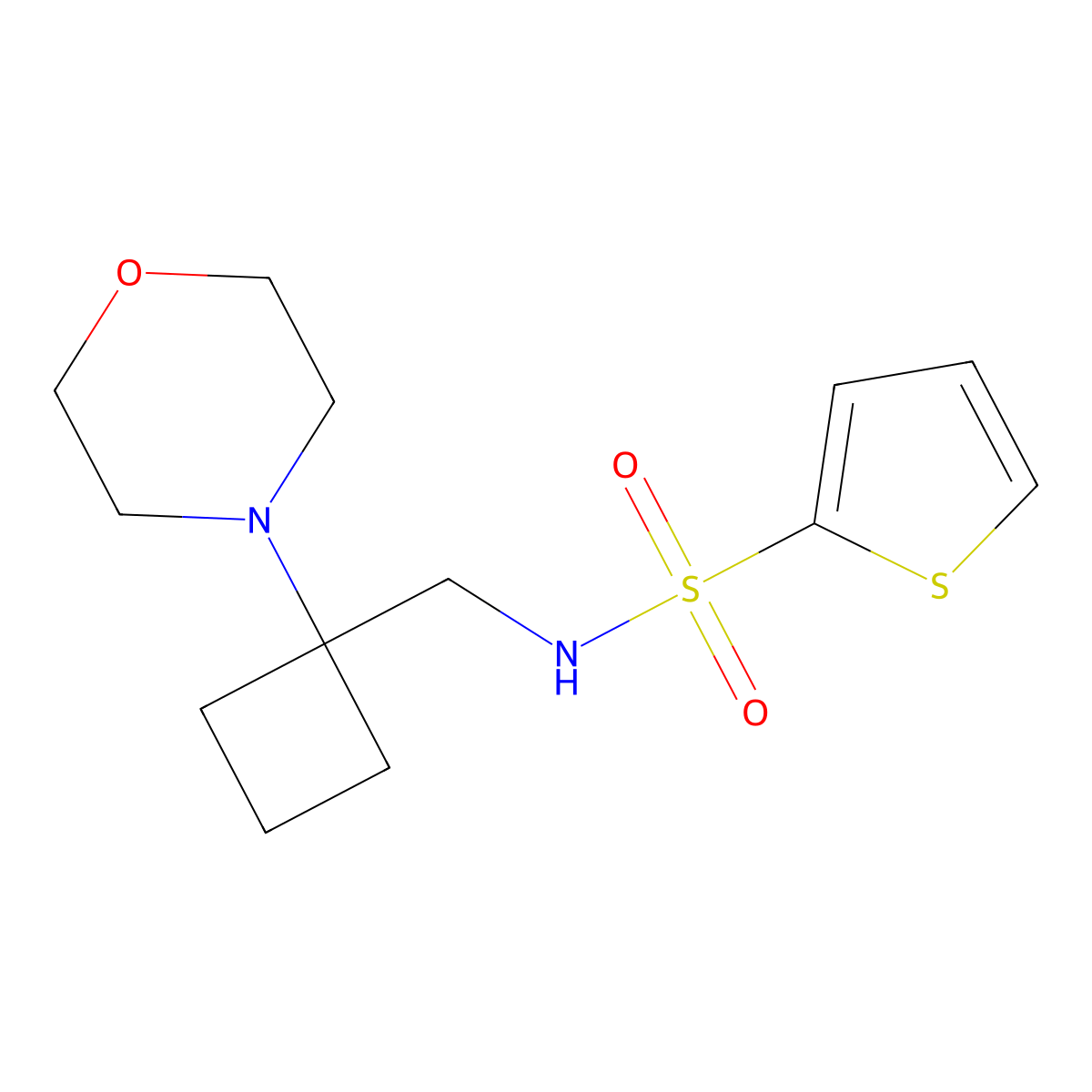 N-{[1-(morpholin-4-yl)cyclobutyl]methyl}thiophene-2-sulfonamide molecular structure, CAS 2380081-21-8