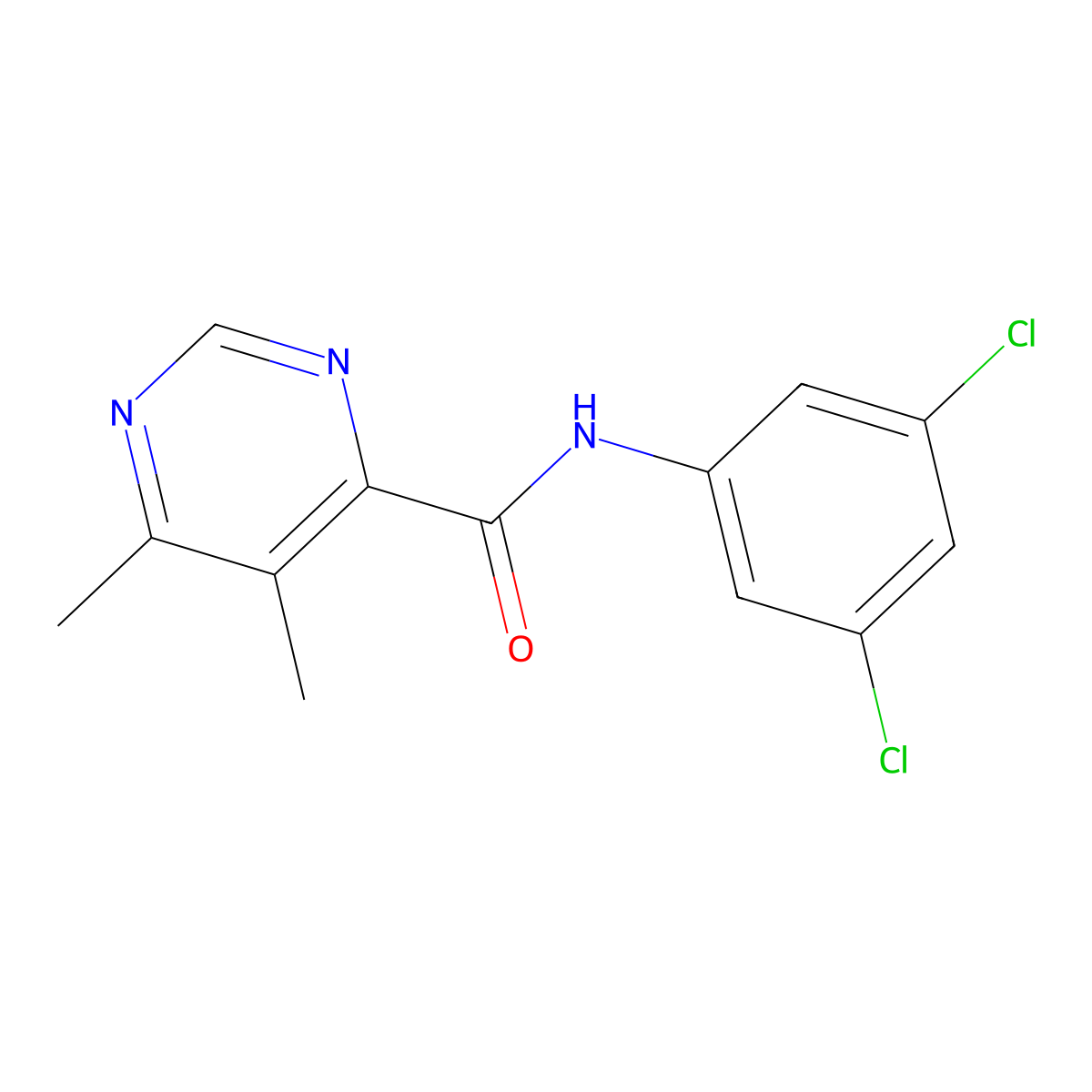 N-(3,5-Dichlorophenyl)-5,6-dimethylpyrimidine-4-carboxamide molecular structure, CAS 2380081-30-9