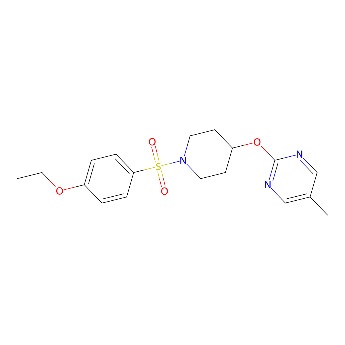 2-{[1-(4-Ethoxybenzenesulfonyl)piperidin-4-yl]oxy}-5-methylpyrimidine molecular structure, CAS 2380081-31-0