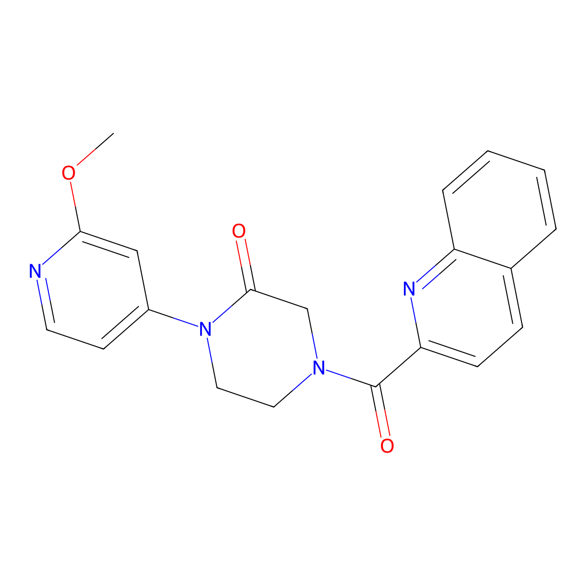 1-(2-Methoxypyridin-4-yl)-4-(quinoline-2-carbonyl)piperazin-2-one molecular structure, CAS 2380081-33-2