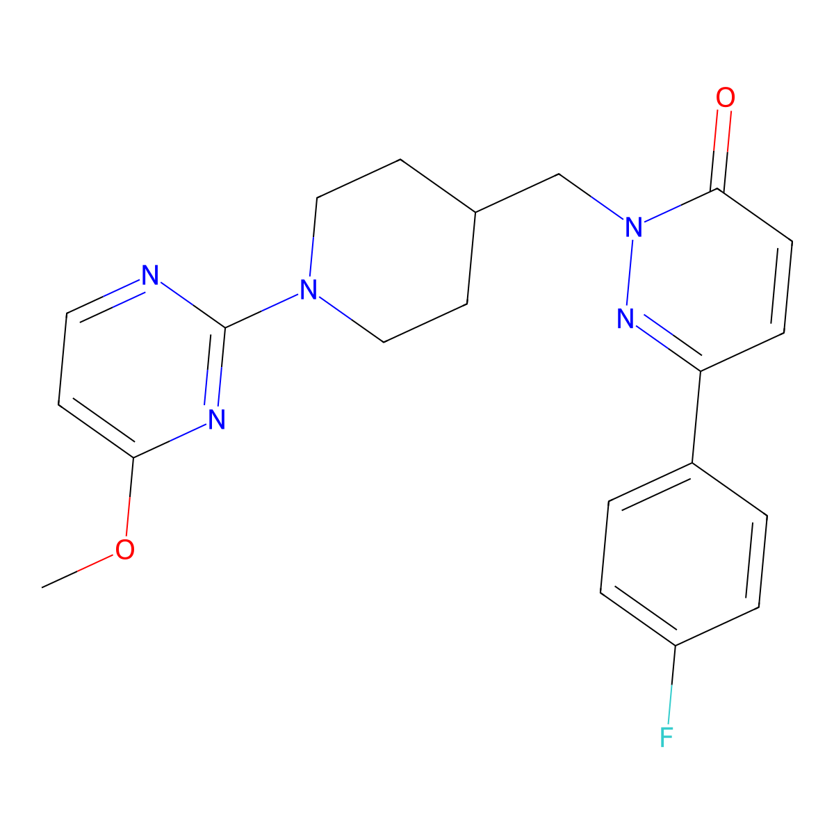 6-(4-Fluorophenyl)-2-{[1-(4-methoxypyrimidin-2-yl)piperidin-4-yl]methyl}-2,3-dihydropyridazin-3-one molecular structure, CAS 2380081-34-3