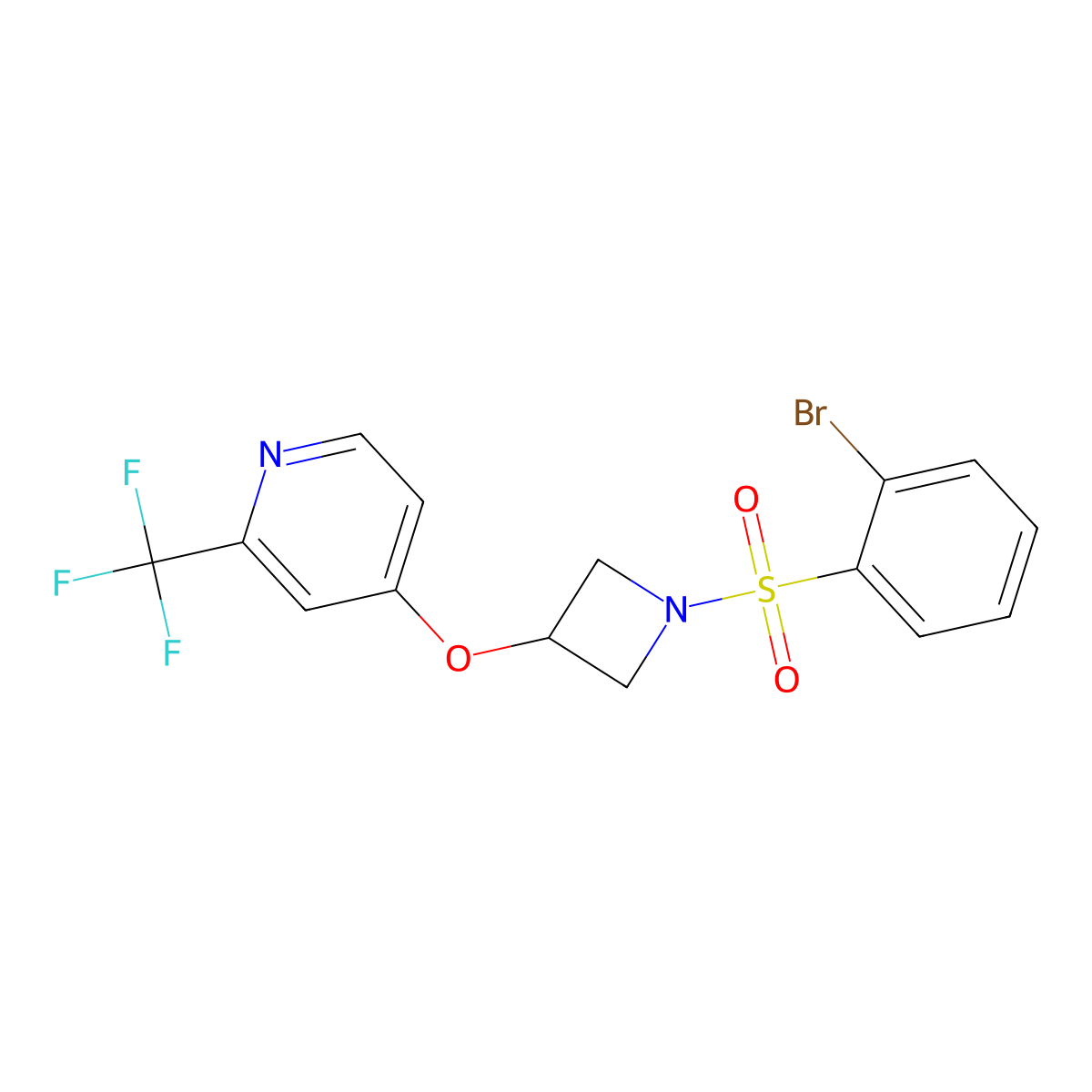 4-{[1-(2-Bromobenzenesulfonyl)azetidin-3-yl]oxy}-2-(trifluoromethyl)pyridine molecular structure, CAS 2380081-38-7