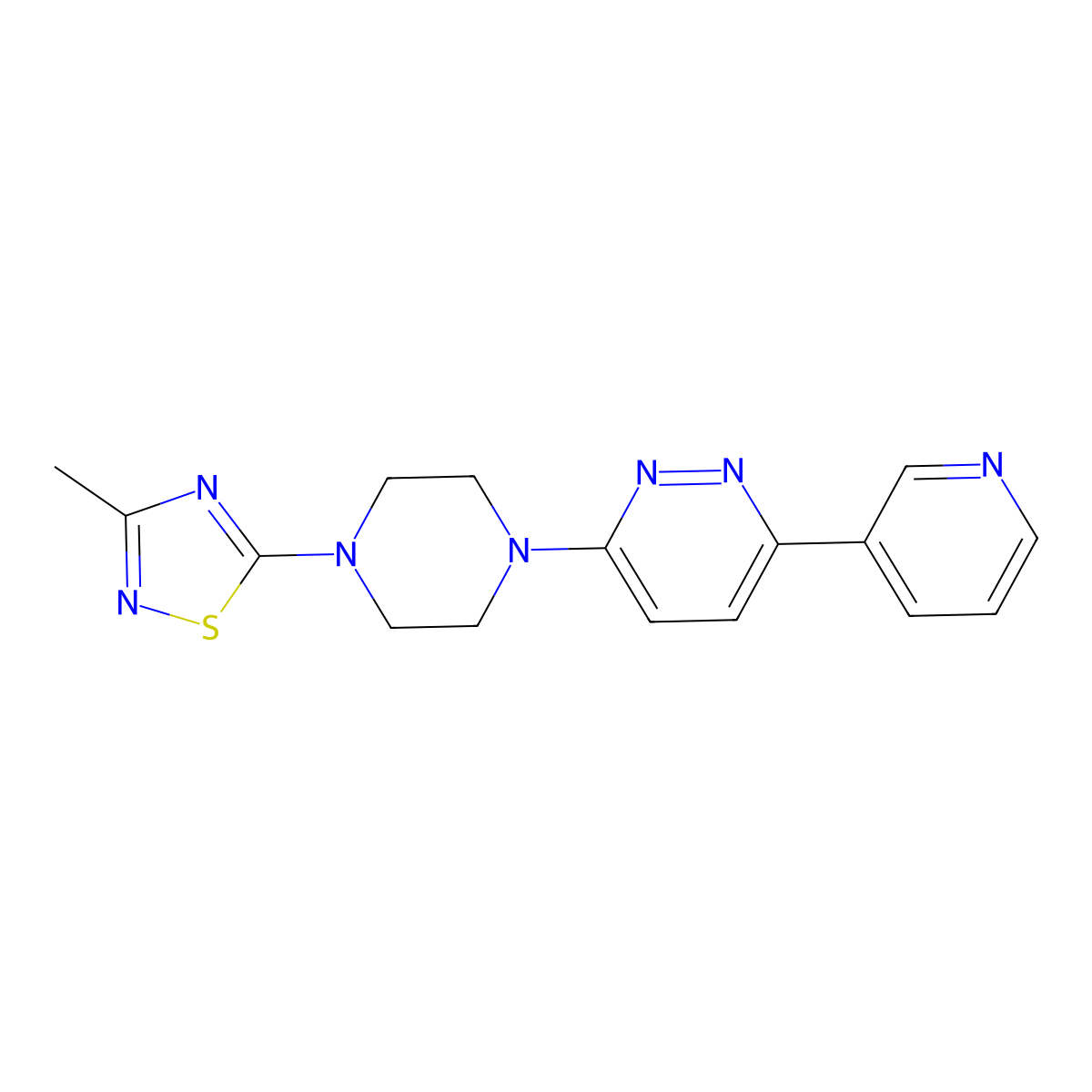 3-[4-(3-Methyl-1,2,4-thiadiazol-5-yl)piperazin-1-yl]-6-(pyridin-3-yl)pyridazine molecular structure, CAS 2380081-43-4