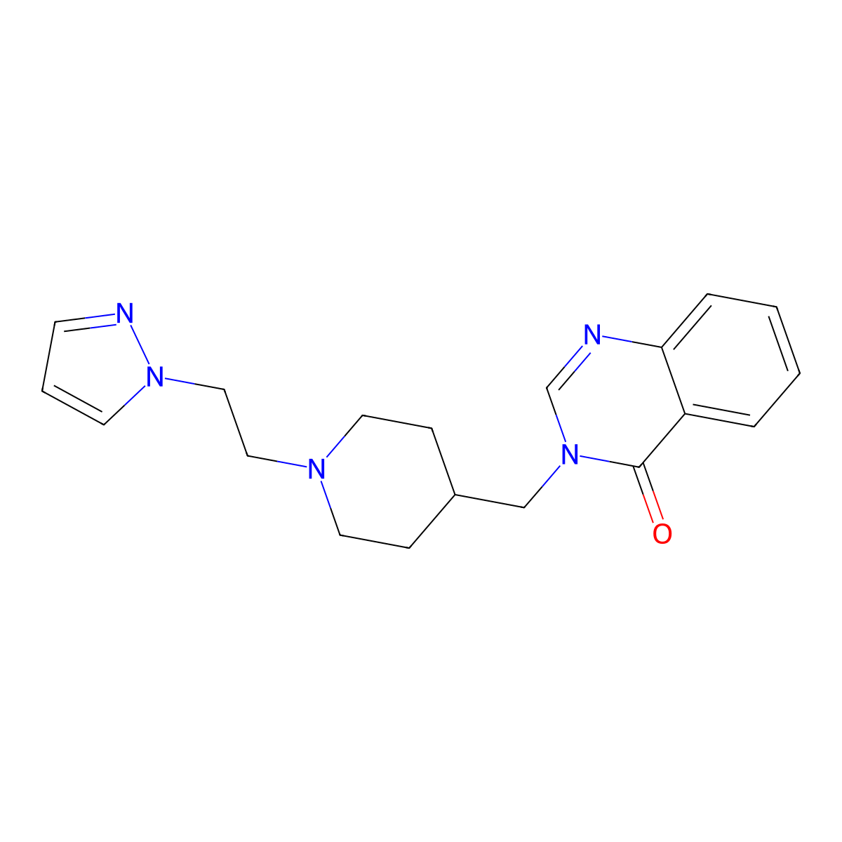 3-({1-[2-(1H-pyrazol-1-yl)ethyl]piperidin-4-yl}methyl)-3,4-dihydroquinazolin-4-one molecular structure, CAS 2380081-48-9