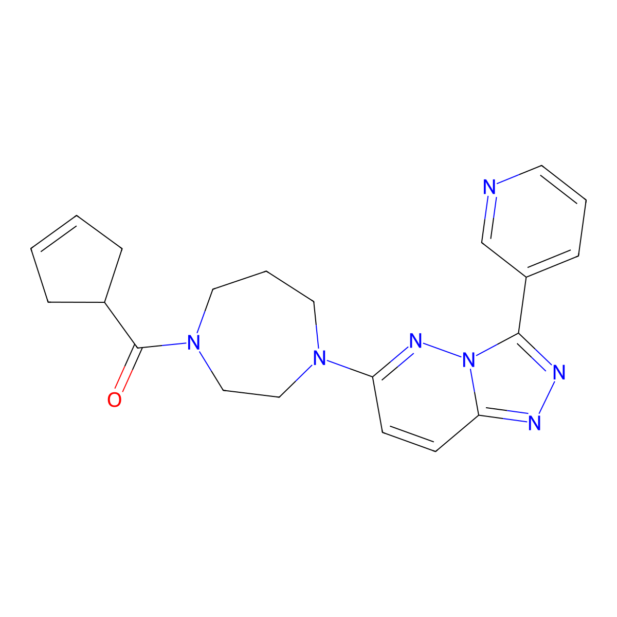 1-(Cyclopent-3-ene-1-carbonyl)-4-[3-(pyridin-3-yl)-[1,2,4]triazolo[4,3-b]pyridazin-6-yl]-1,4-diazepane molecular structure, CAS 2380081-50-3