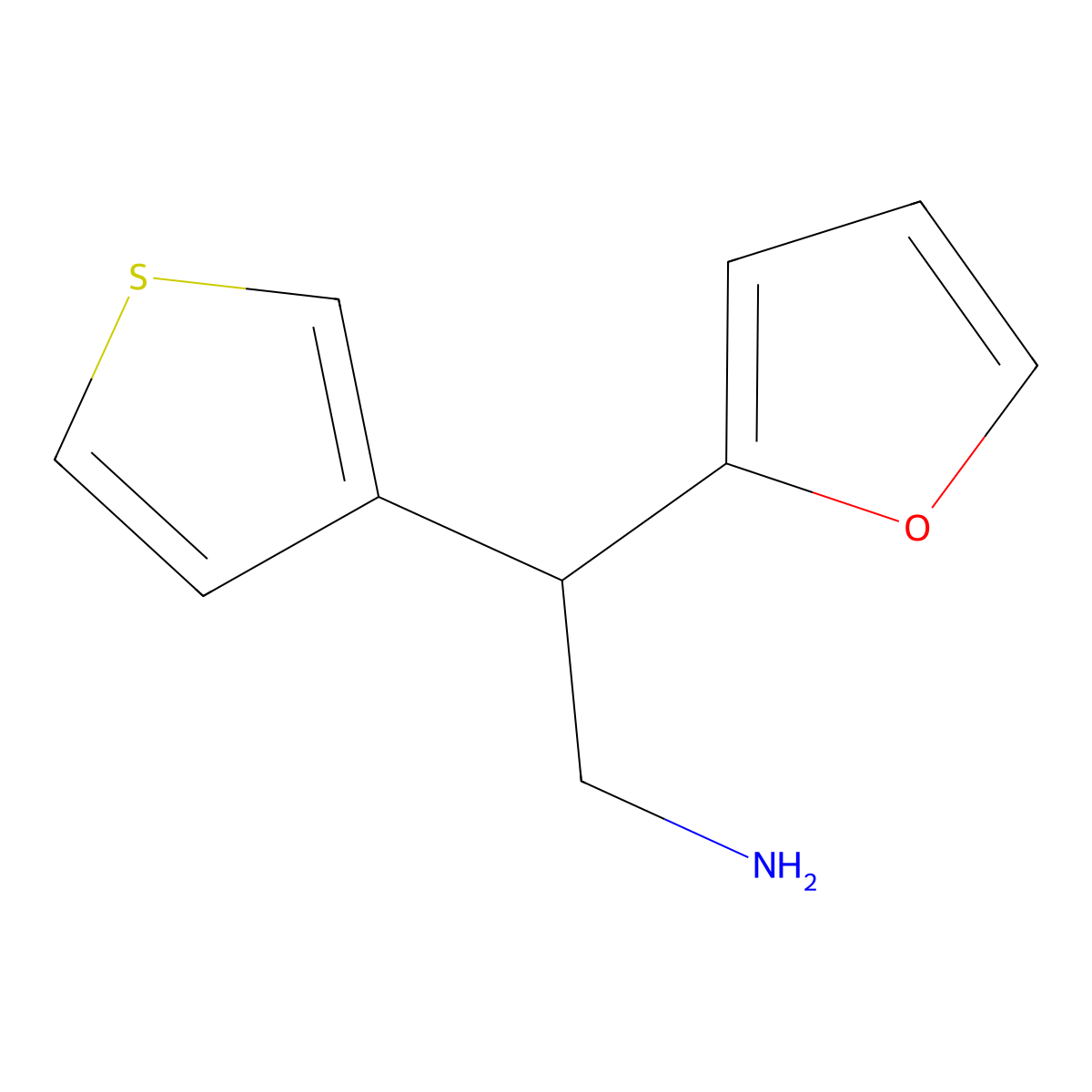 2-(Furan-2-yl)-2-(thiophen-3-yl)ethan-1-amine molecular structure, CAS 2380081-61-6