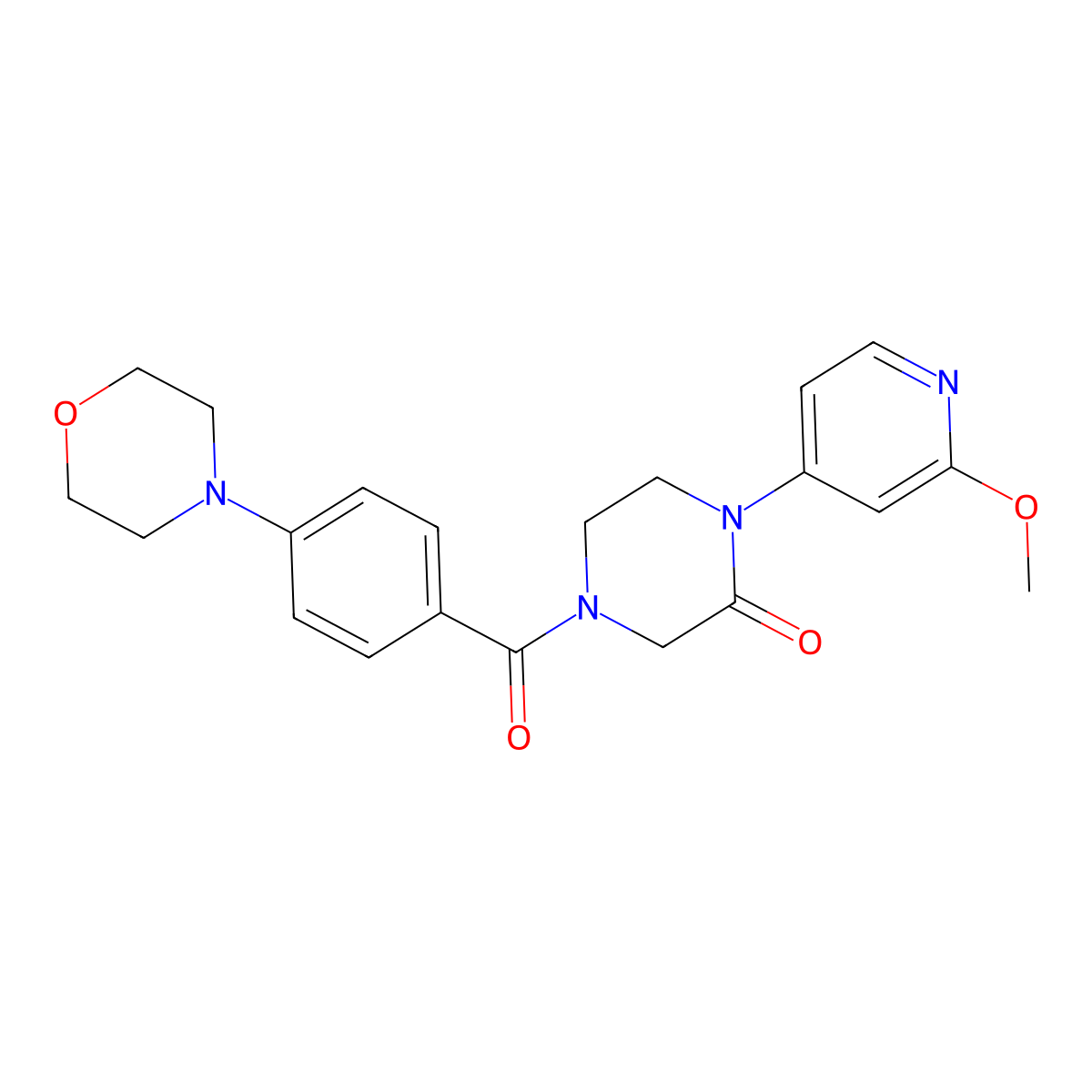 1-(2-Methoxypyridin-4-yl)-4-[4-(morpholin-4-yl)benzoyl]piperazin-2-one molecular structure, CAS 2380081-68-3