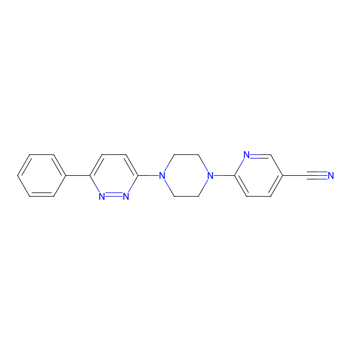 6-[4-(6-Phenylpyridazin-3-yl)piperazin-1-yl]pyridine-3-carbonitrile molecular structure, CAS 2380081-74-1