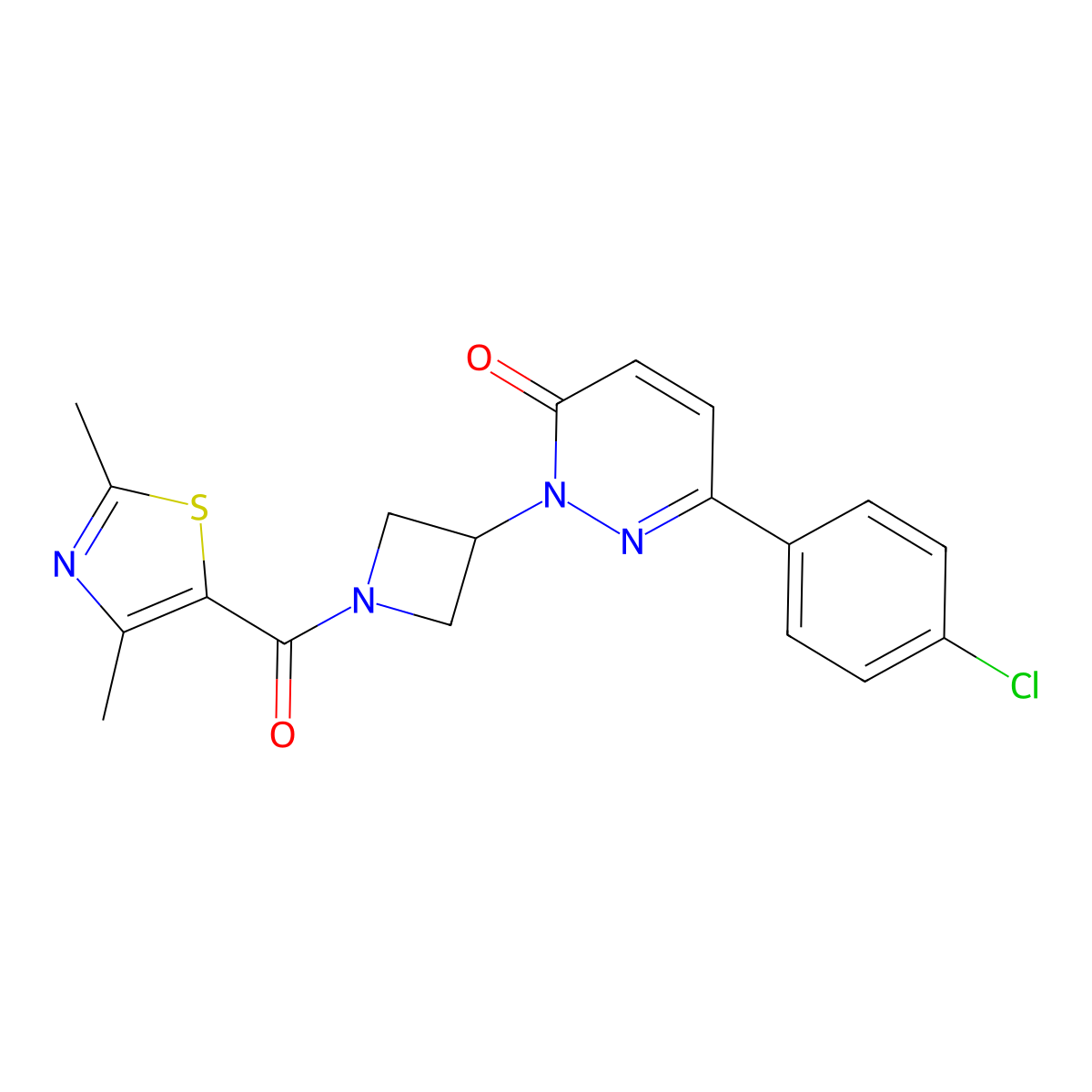 6-(4-Chlorophenyl)-2-[1-(2,4-dimethyl-1,3-thiazole-5-carbonyl)azetidin-3-yl]-2,3-dihydropyridazin-3-one molecular structure, CAS 2380081-85-4