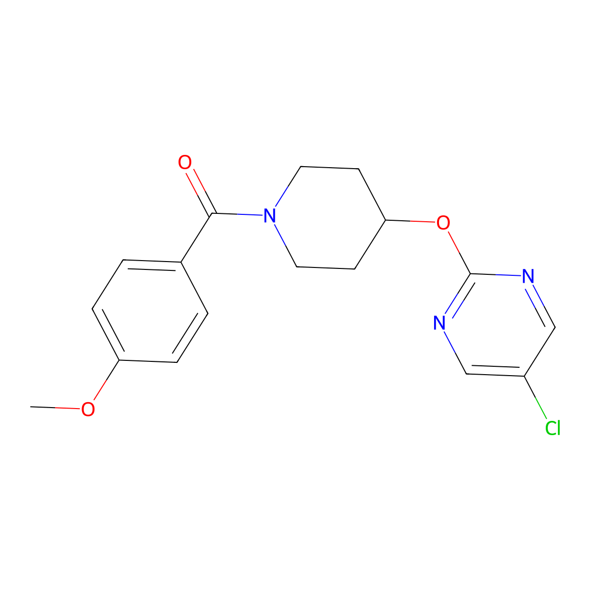 5-Chloro-2-{[1-(4-methoxybenzoyl)piperidin-4-yl]oxy}pyrimidine molecular structure, CAS 2380081-86-5