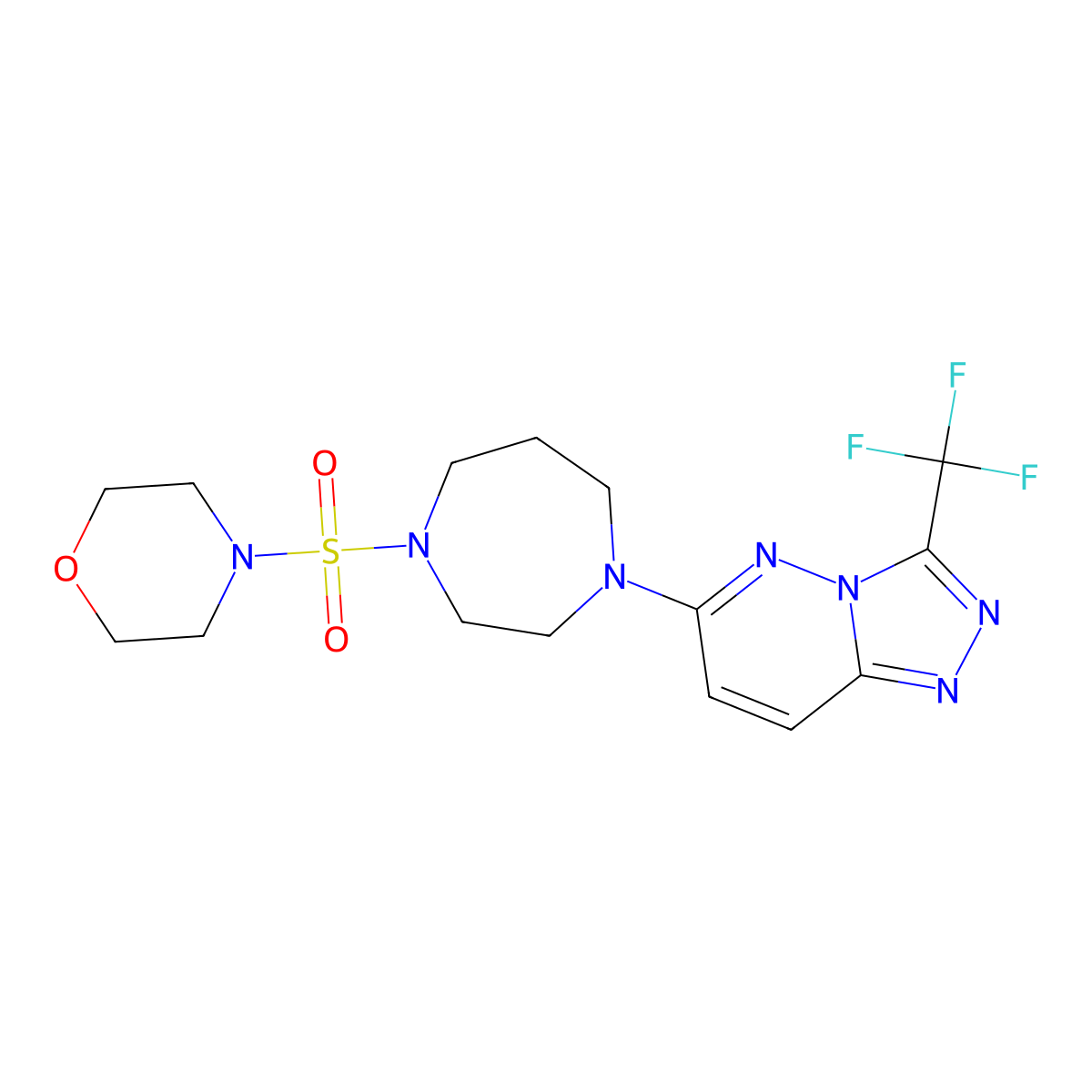 1-(Morpholine-4-sulfonyl)-4-[3-(trifluoromethyl)-[1,2,4]triazolo[4,3-b]pyridazin-6-yl]-1,4-diazepane molecular structure, CAS 2380081-94-5