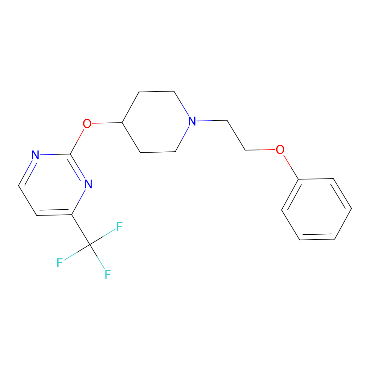 2-{[1-(2-Phenoxyethyl)piperidin-4-yl]oxy}-4-(trifluoromethyl)pyrimidine molecular structure, CAS 2380082-00-6